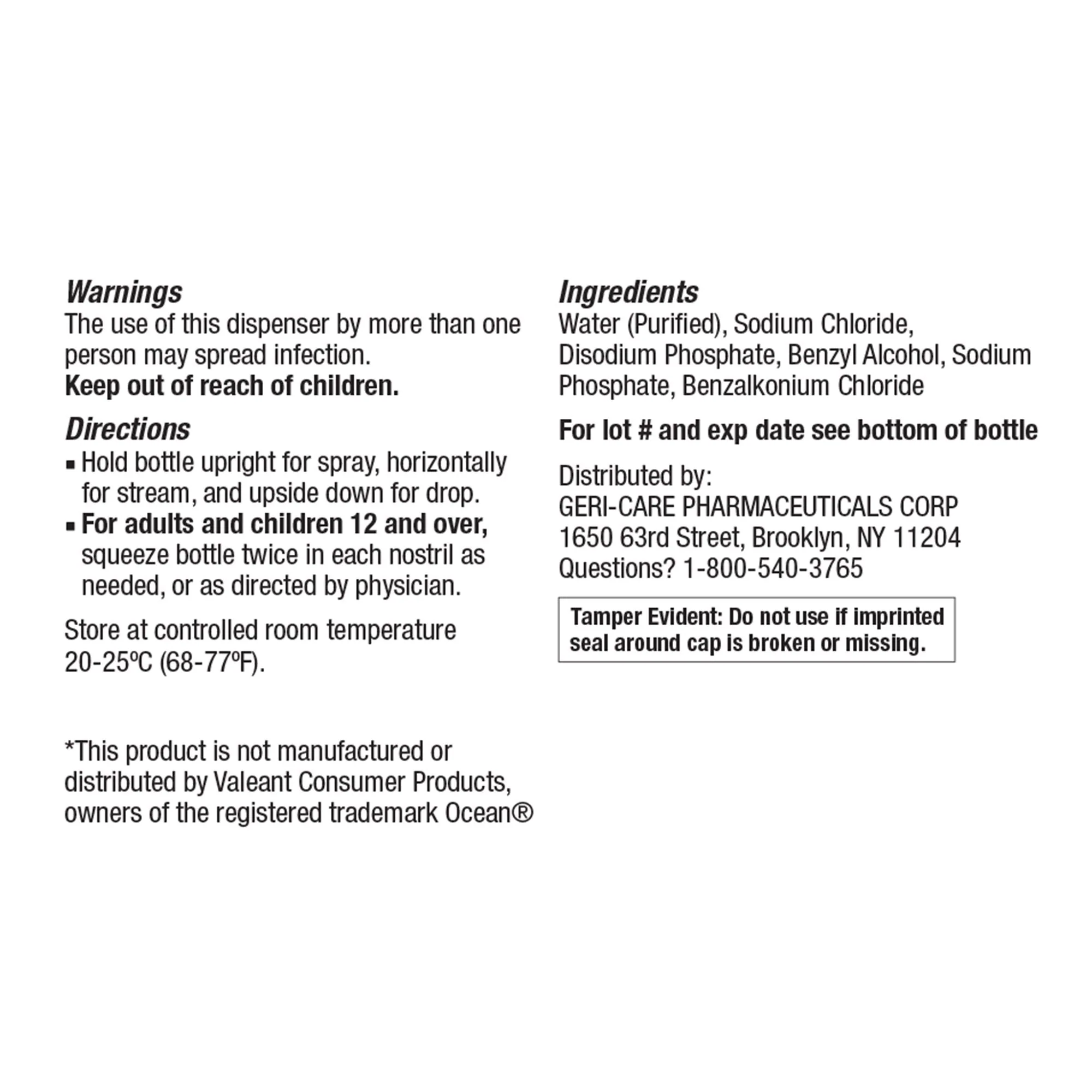 Geri-Care Geri-Care Saline Nasal Spray (36/CS) - Image 2