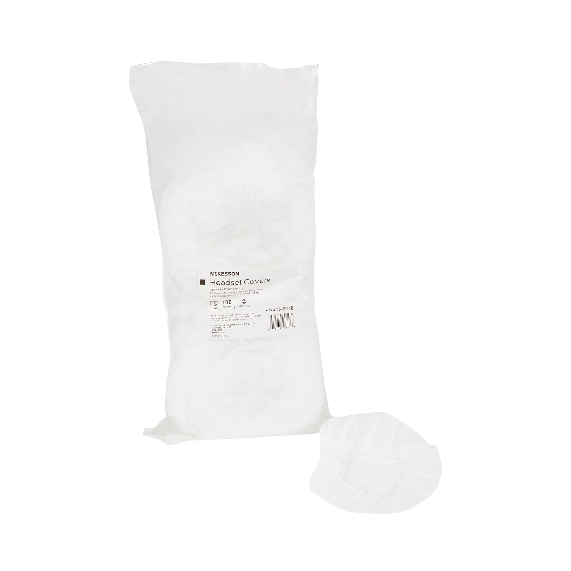 McKesson Brand McKesson Sanitary Headset Cover, Small, White (1000/CS) - Image 2