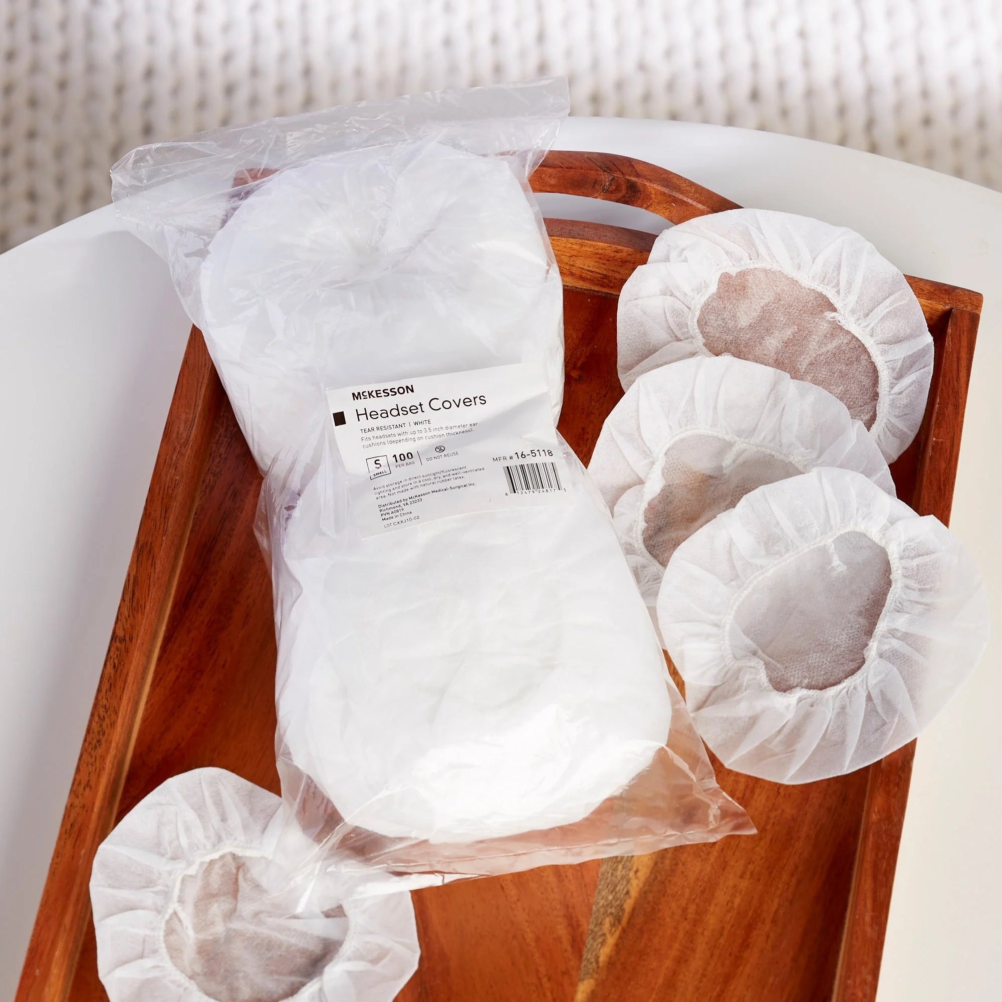 McKesson Brand McKesson Sanitary Headset Cover, Small, White (1000/CS) - Image 4