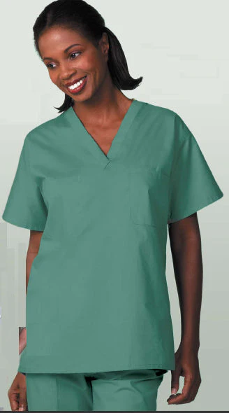 Scrub Shirt Fashionblend Medium Navy Blue 1 Pocket Short Set-In Sleeve Unisex