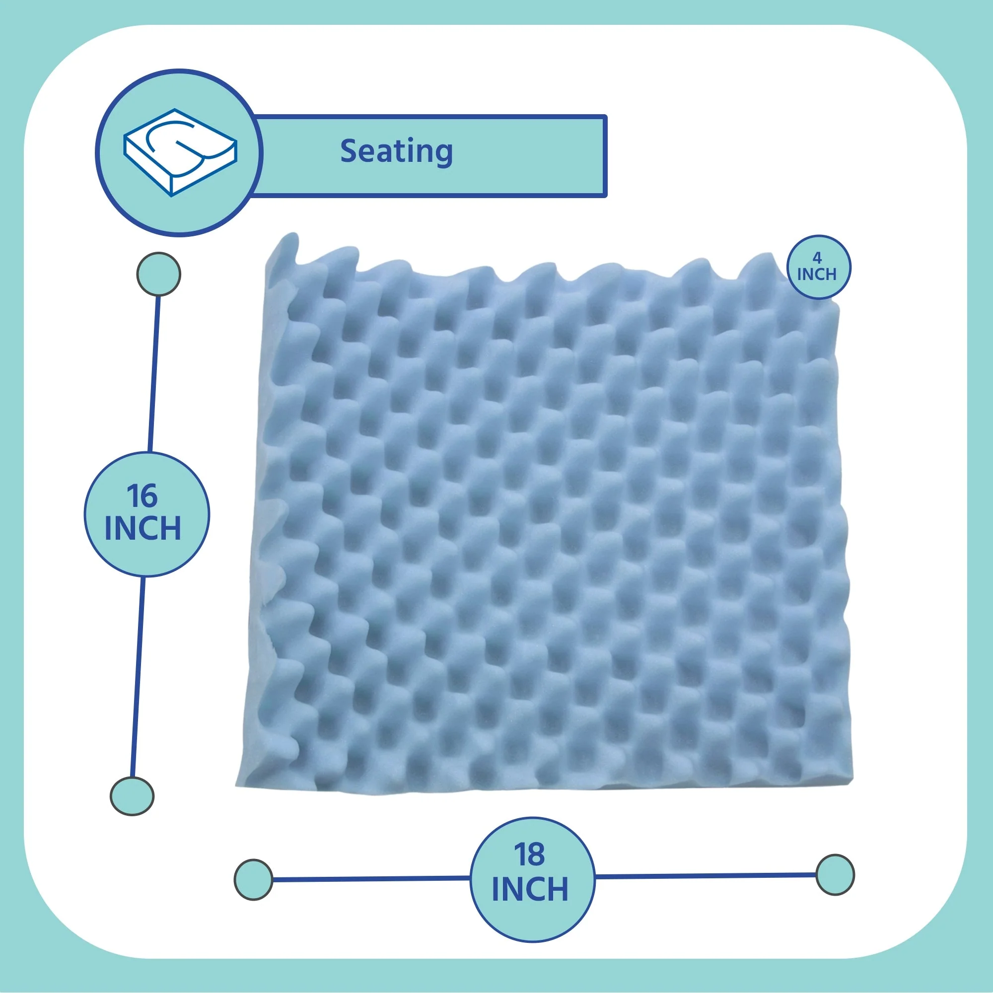 Span America Span-America Convoluted Foam Seat Cushion, 18 x 16 Inch (12/CS) - Image 5