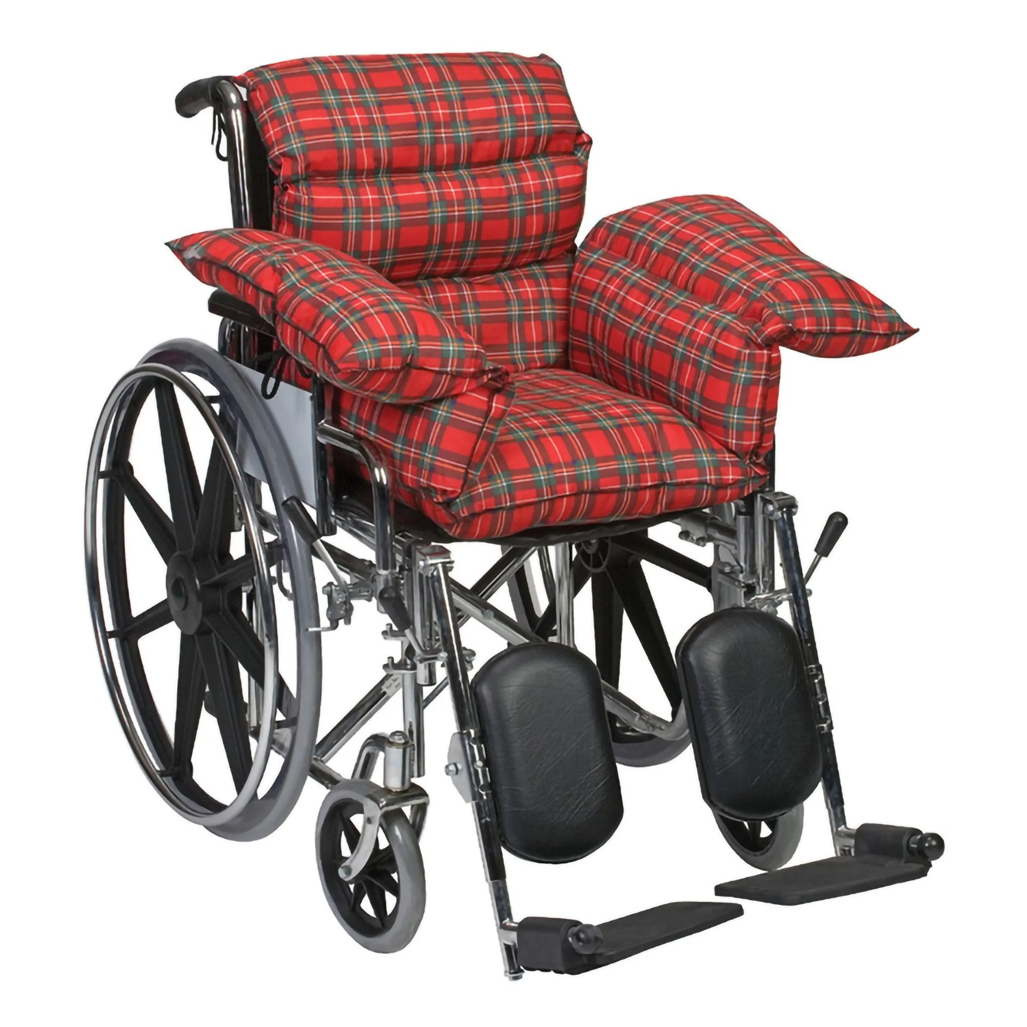 Mabis Healthcare DMI Comfort Wheelchair Cushion, Plaid - Image 2