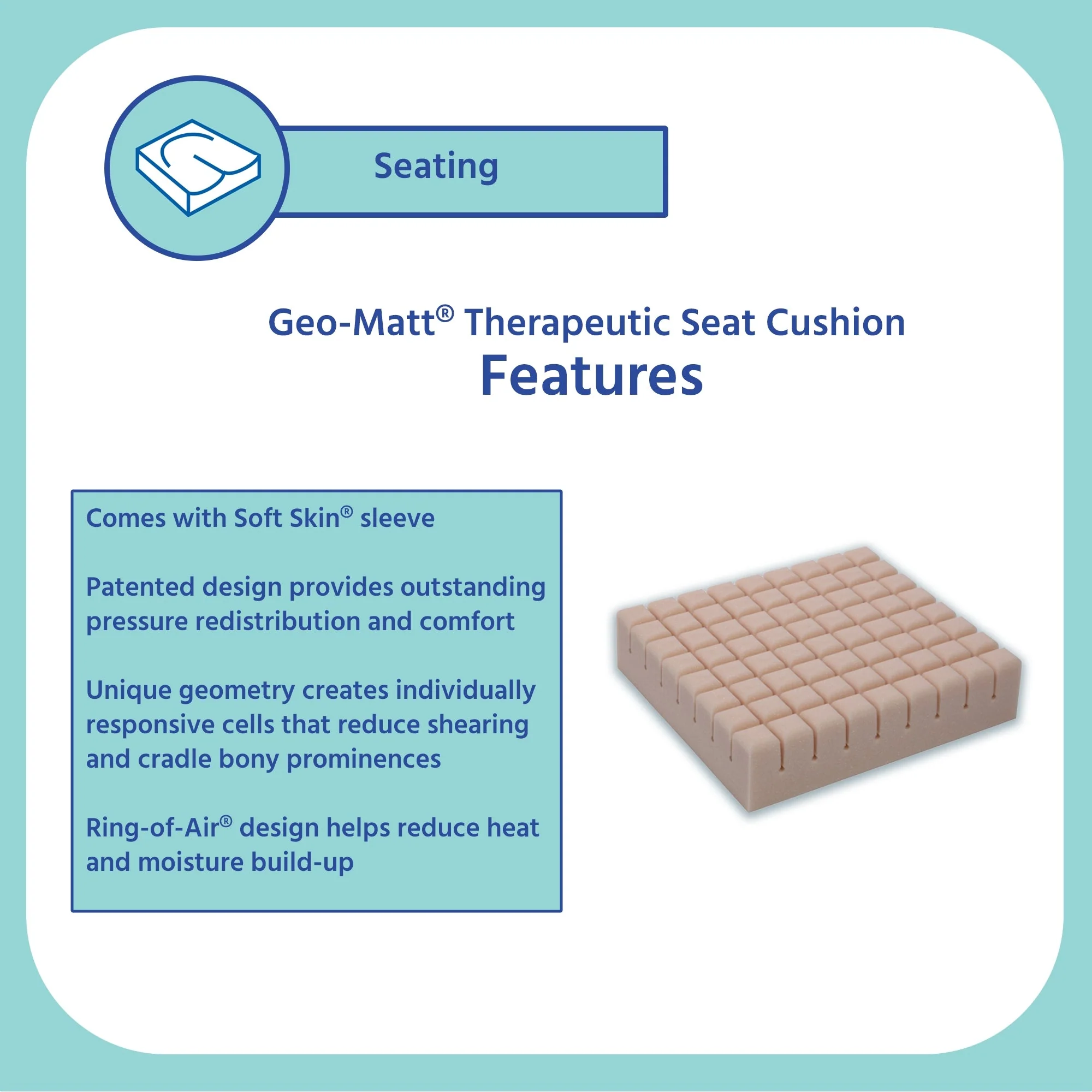 Span America Geo-Matt Therapeutic Seat Cushion (6/CS) - Image 4