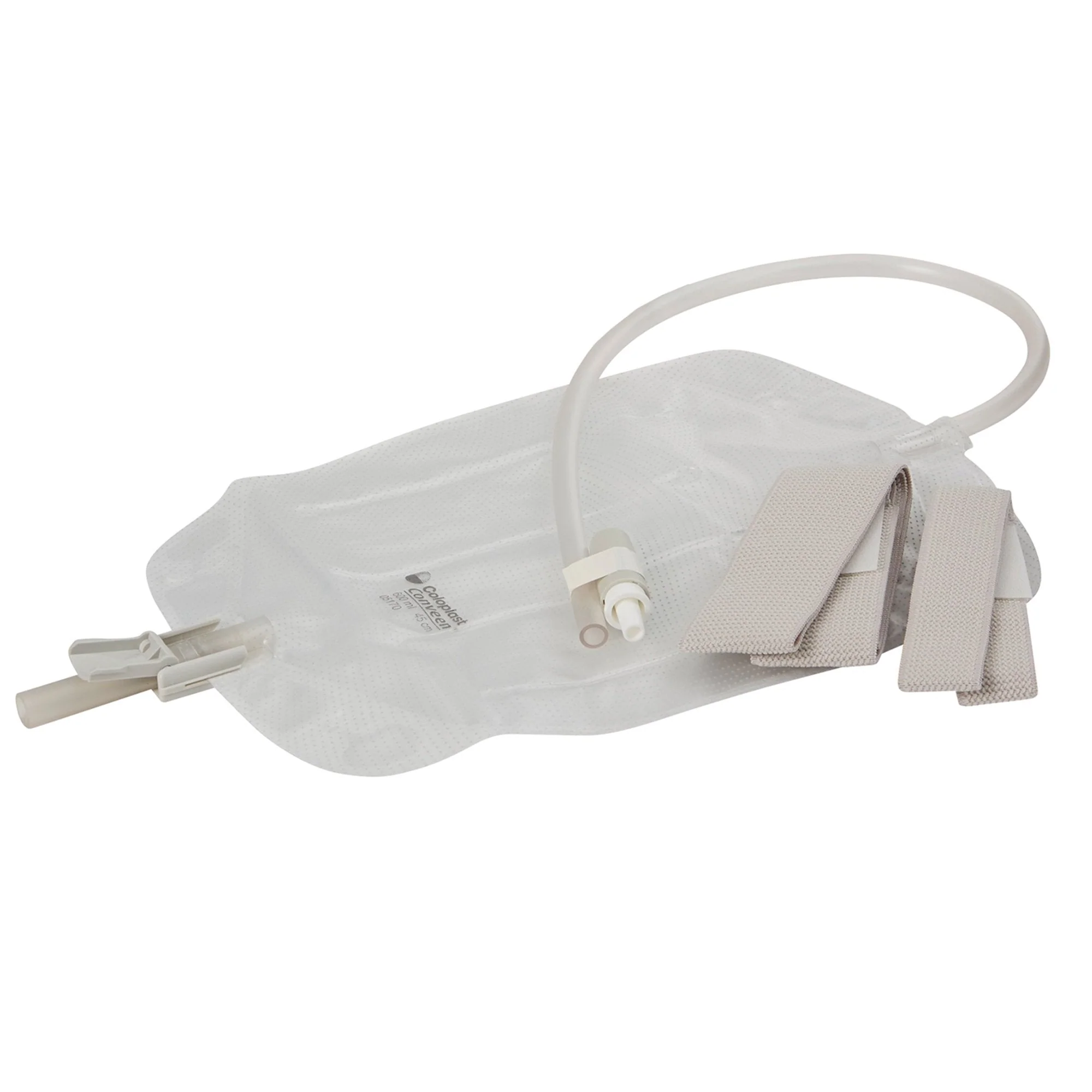 Coloplast Conveen Contour Urinary Leg Bag: Anti-Reflux Valve, Polyethylene/Flocked, 600mL (10/BX) - Image 2