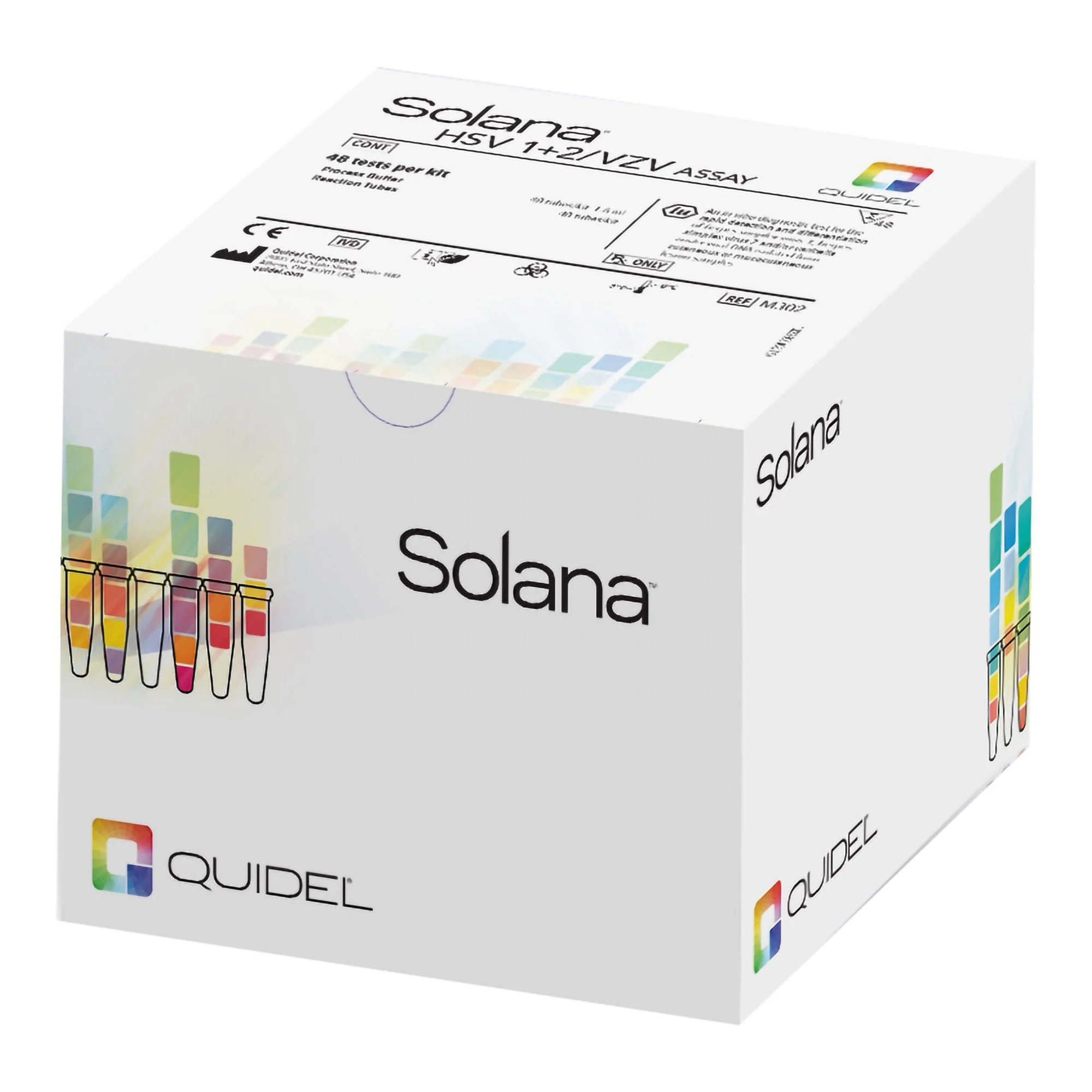 Quidel Sexual Health Test Kit Solana HSV 1+2 / VZV Herpes Simplex Virus / Varicella-Zoster Virus 48 Tests CLIA Non-Waived