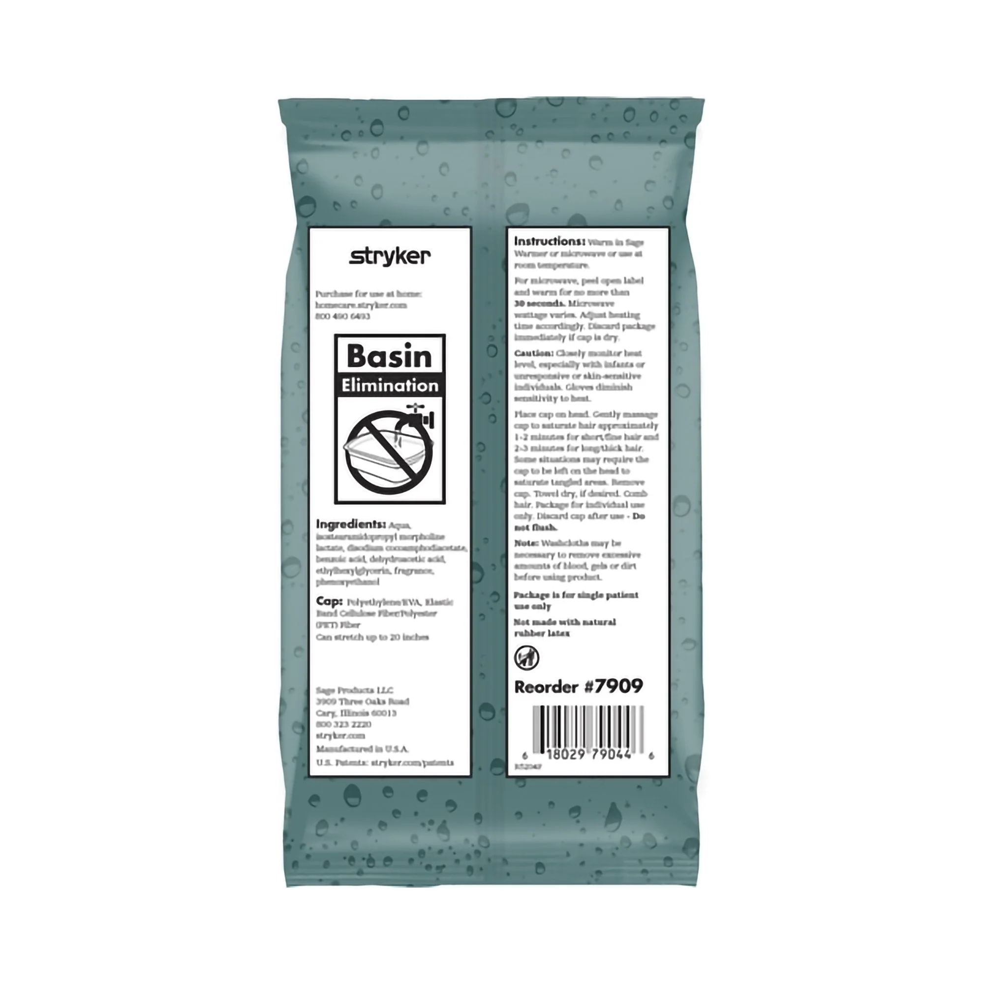 Sage Products Comfort Rinse-Free Shampoo Cap, Powder Scent (40/CS) - Image 5