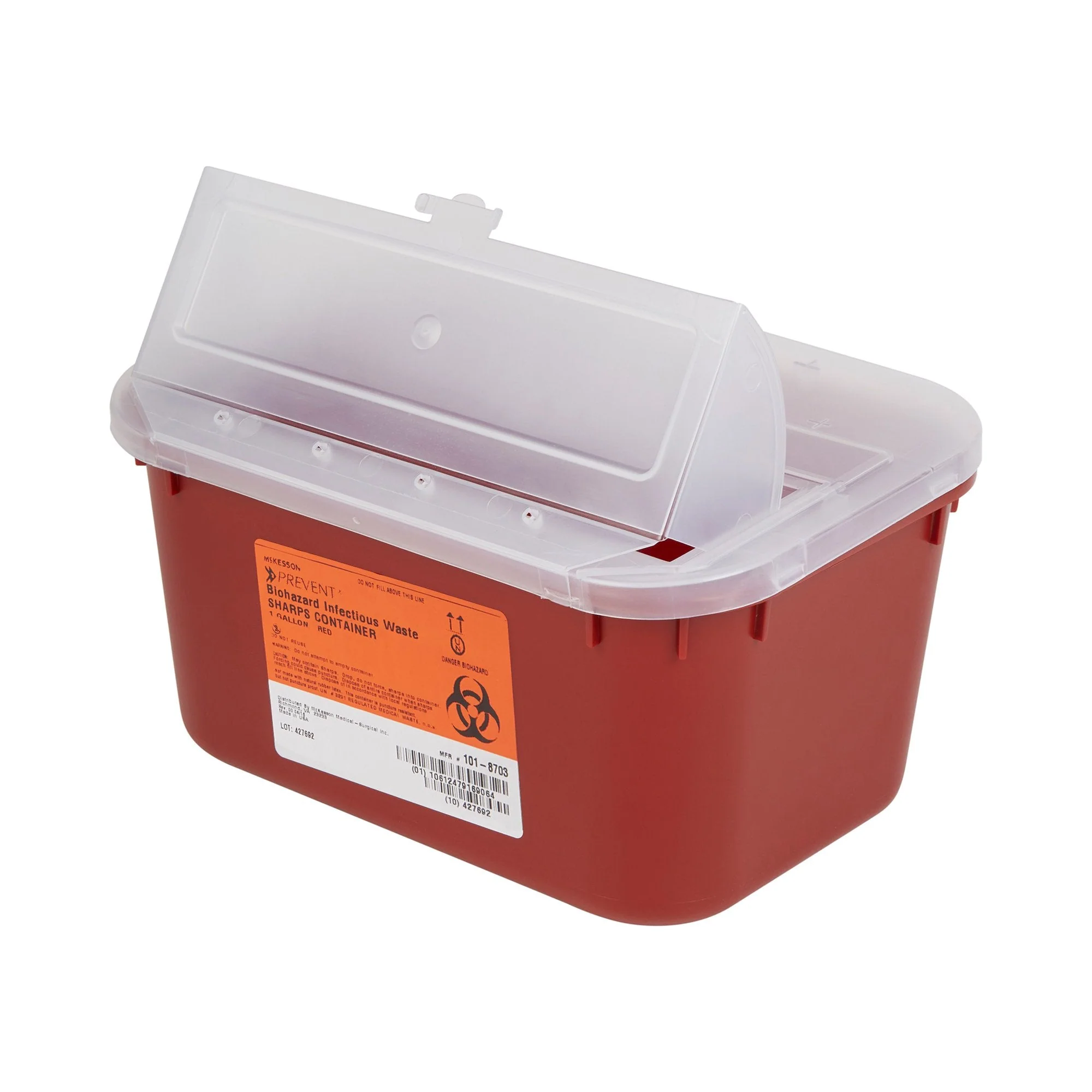 McKesson Brand McKesson Prevent Multi-purpose Sharps Container, 1 Gallon, 10 x 5 x 7 Inch (24/CS) - Image 4
