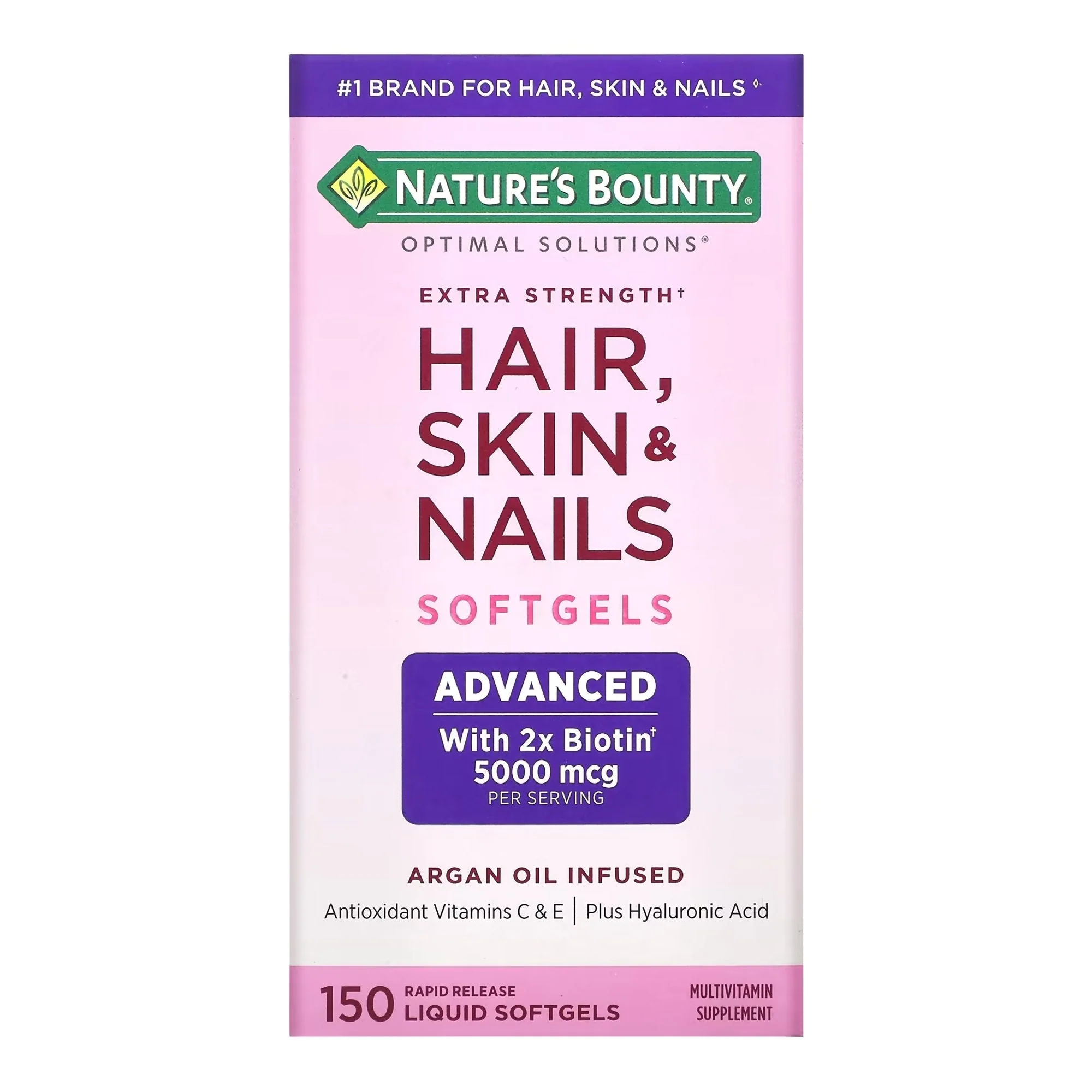 US Nutrition Nature's Bounty Optimal Solutions Extra Strength Hair, Skin & Nails Softgels