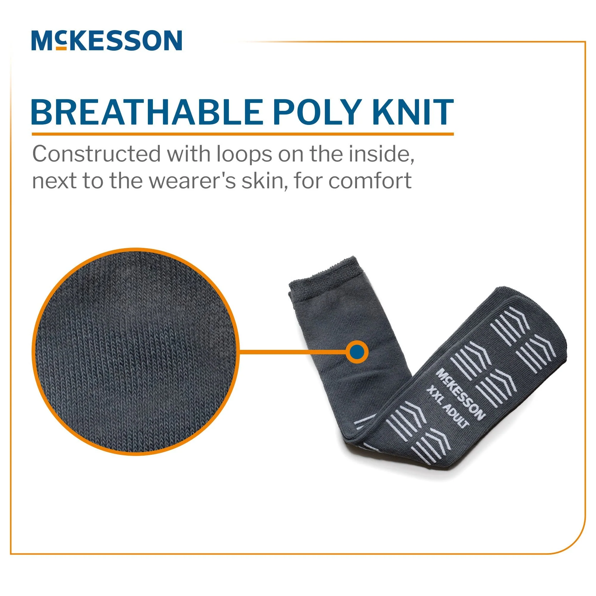 McKesson Brand McKesson Slipper Socks, Single Tread, 2X-Large, Gray (48/CS) - Image 2