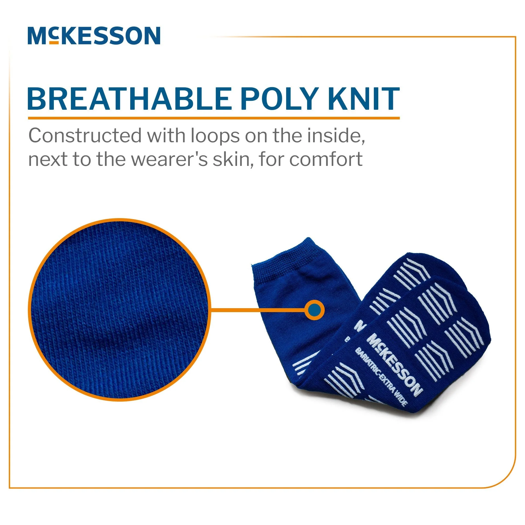 McKesson Brand McKesson Slipper Socks, Double Tread, Bariatric, Kingfisher Blue (48/CS) - Image 2