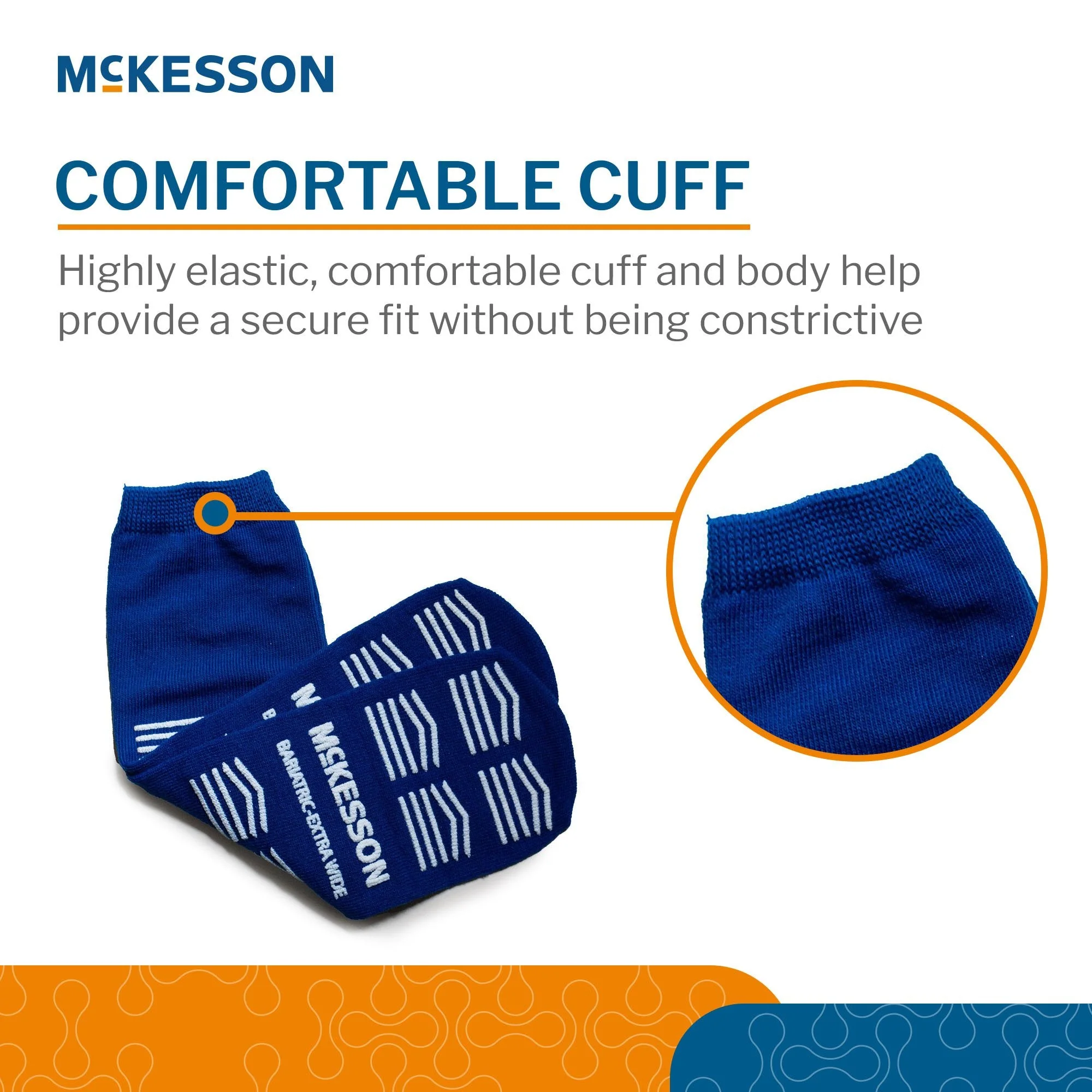 McKesson Brand McKesson Slipper Socks, Double Tread, Bariatric, Kingfisher Blue (48/CS) - Image 4