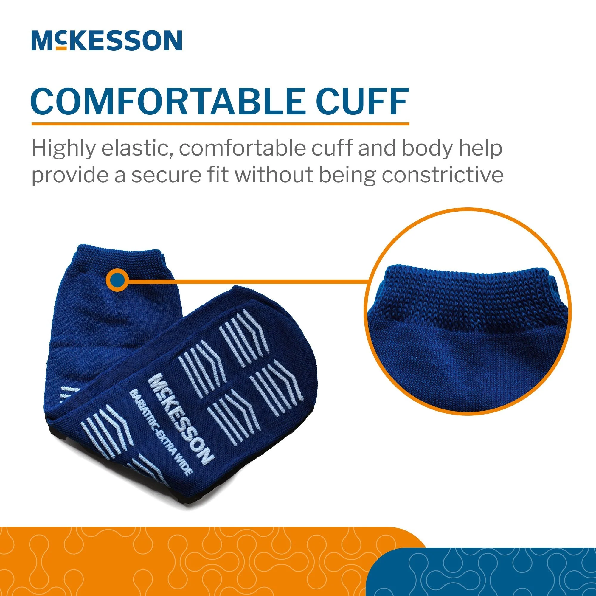 McKesson Brand McKesson Slipper Socks, Single Tread, Bariatric, Kingfisher Blue (48/CS) - Image 4