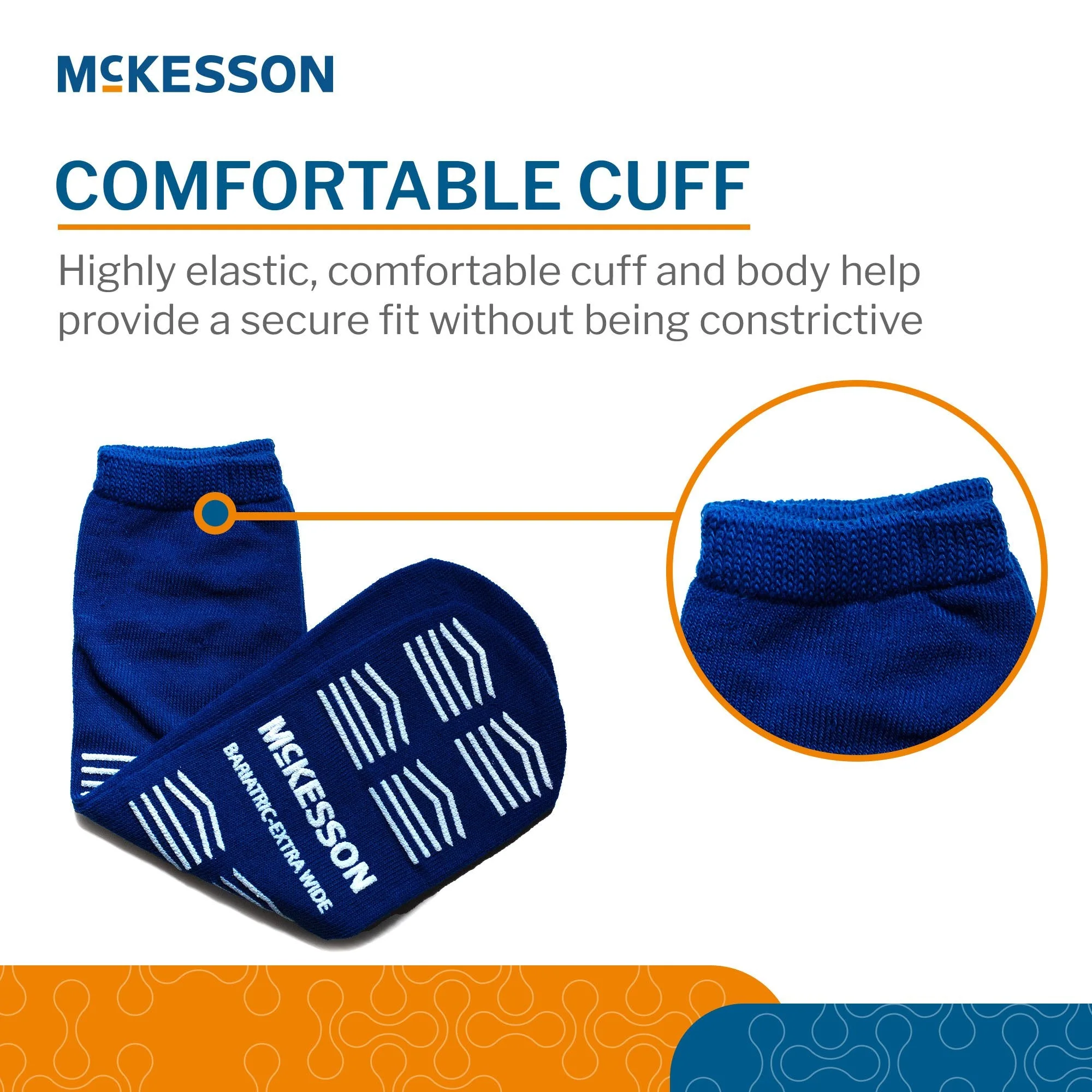 McKesson Brand McKesson Slipper Socks, Single Tread, Bariatric, Extra Wide, Kingfisher Blue (48/CS) - Image 4