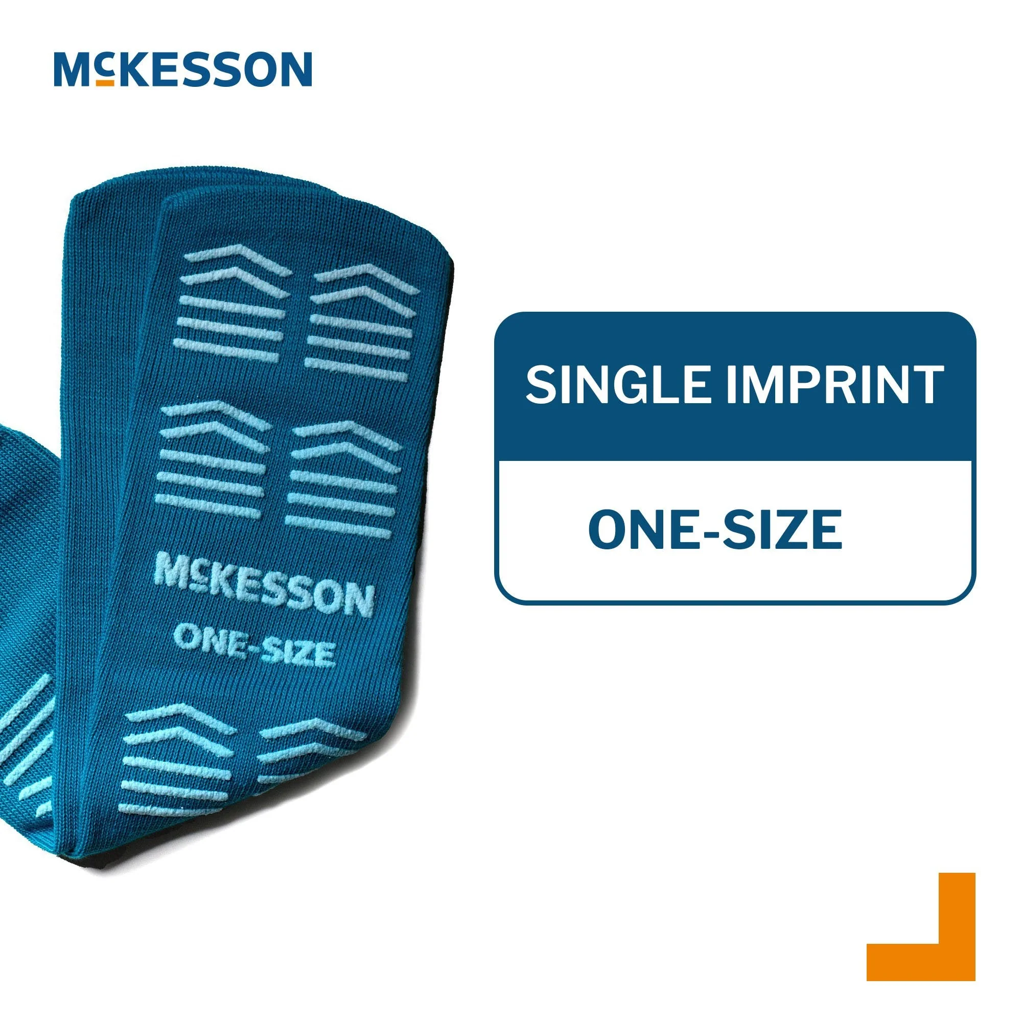 McKesson Brand McKesson Slipper Socks, Single Tread, One Size Fits Most, Teal (96/CS) - Image 3