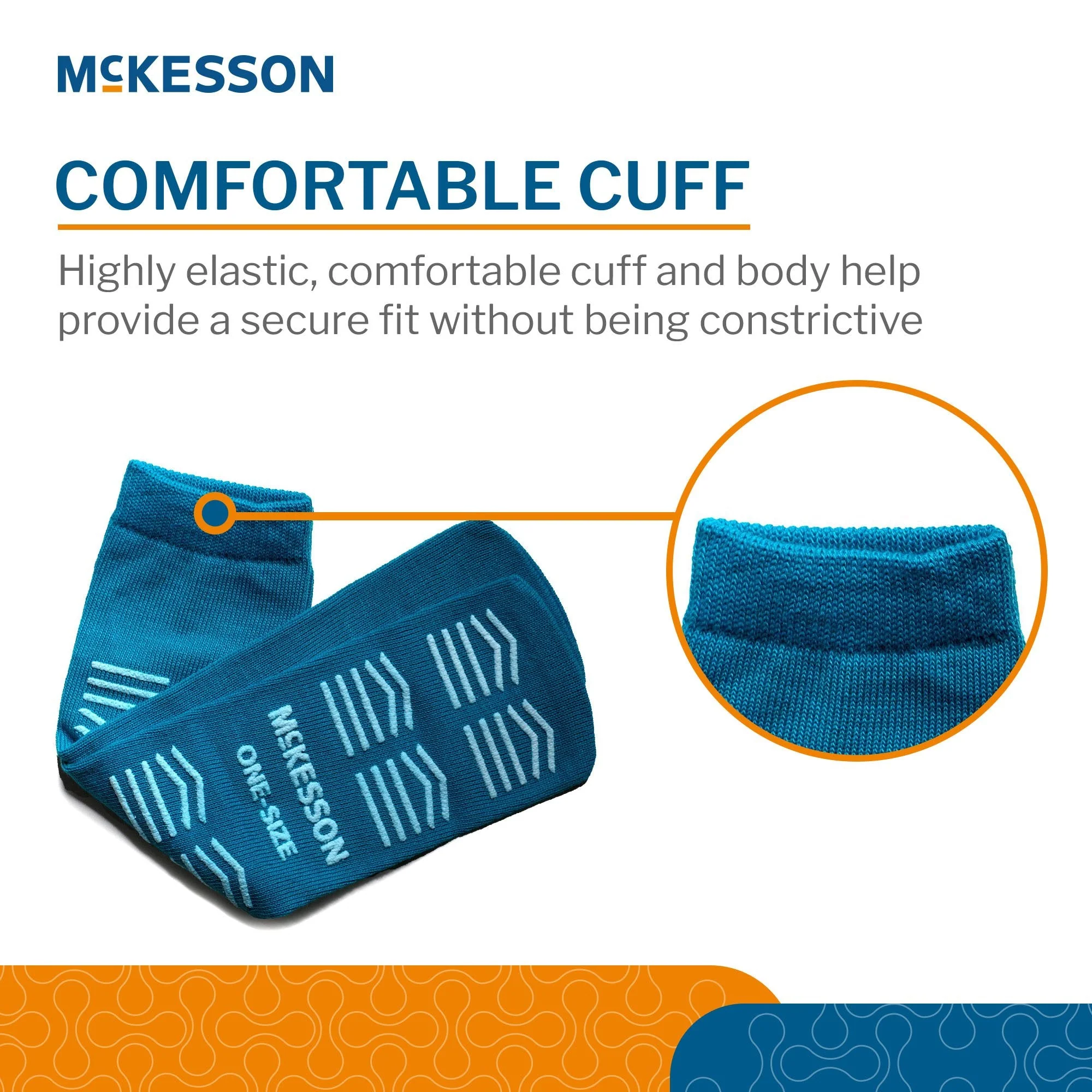McKesson Brand McKesson Slipper Socks, Single Tread, One Size Fits Most, Teal (96/CS) - Image 4