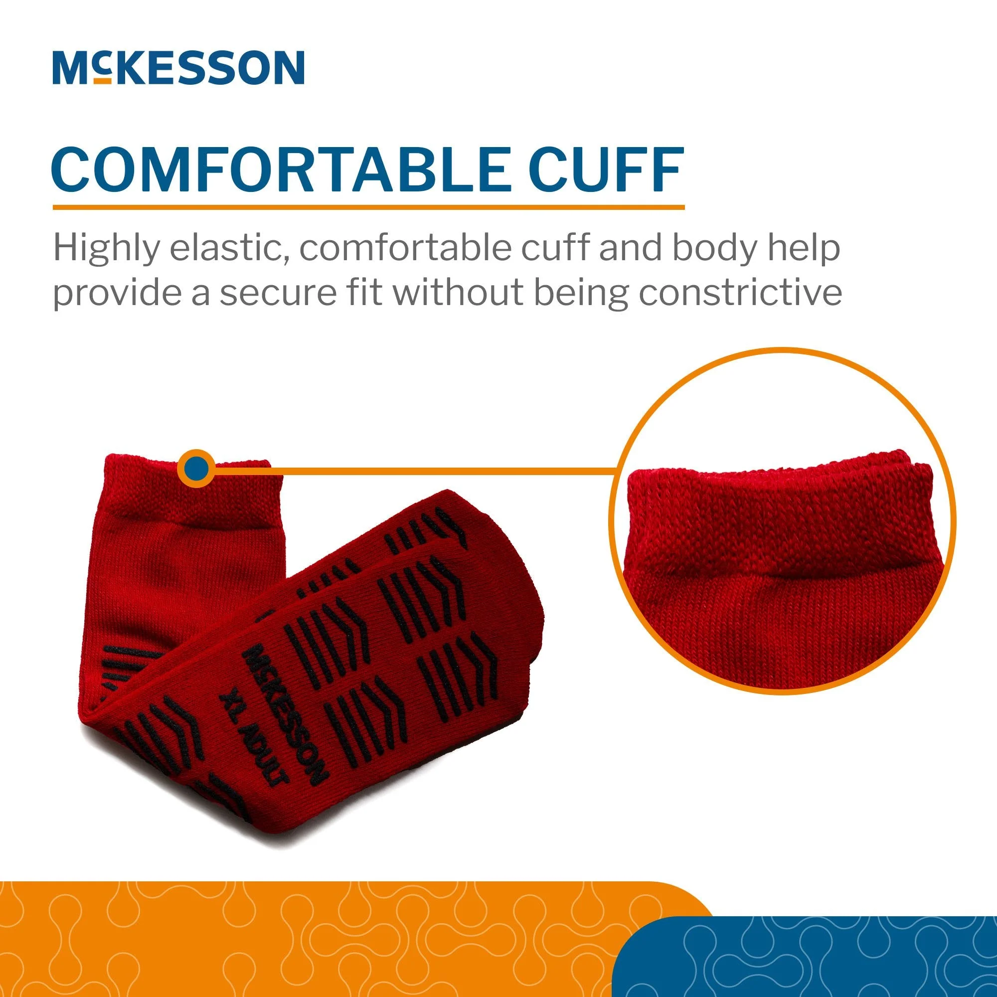 McKesson Brand McKesson Slipper Socks, Double Tread, Extra Large, Red (48/CS) - Image 4