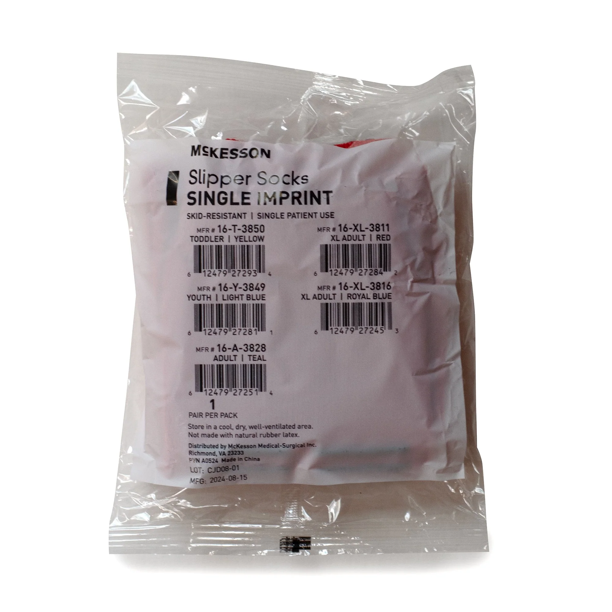 McKesson Brand McKesson Slipper Socks, Double Tread, Extra Large, Red (48/CS) - Image 2