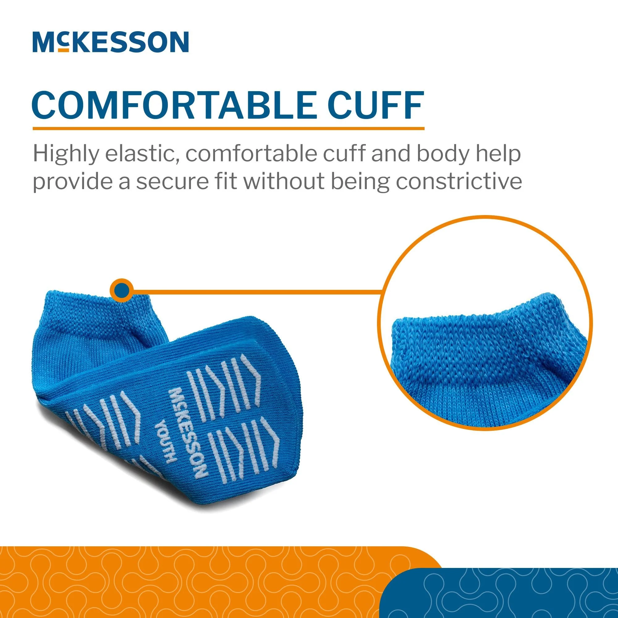 McKesson Brand McKesson Slipper Socks, Single Tread, Youth Size, Light Blue (48/CS) - Image 4