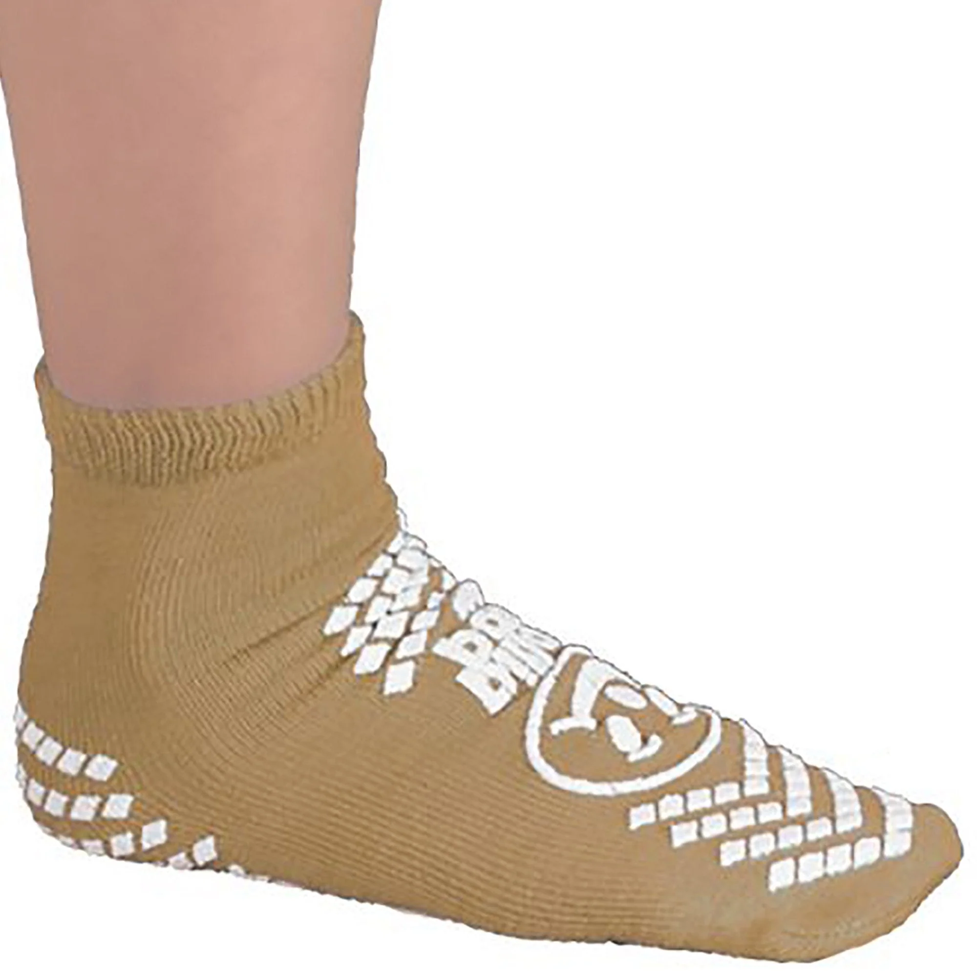 Principle Business Enterprises Pillow Paws Ankle High Double Imprint Terries Slipper Socks, Extra Large, Light Brown (48/CS) - Image 3