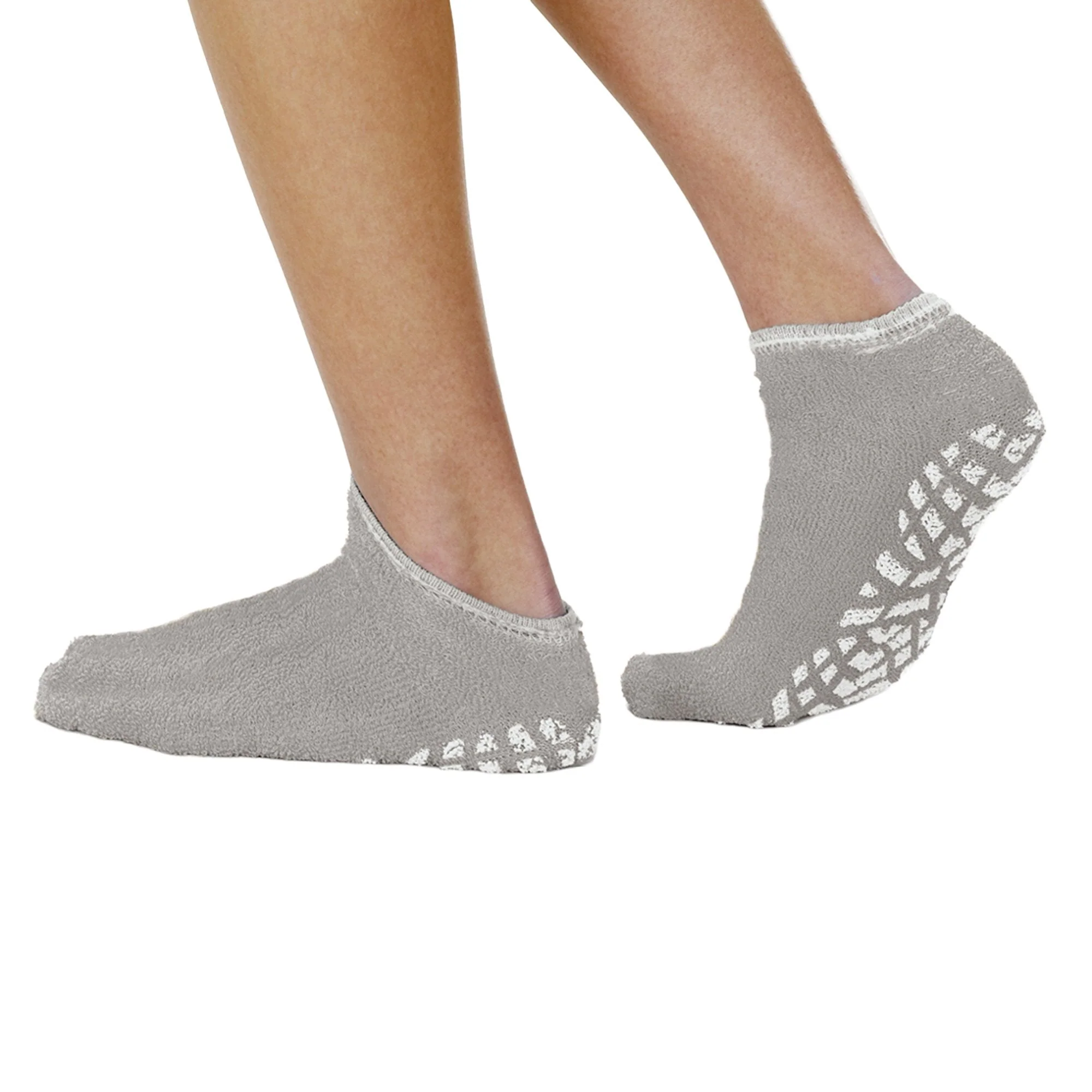 The Pillow Factory Division Slipper Socks Terry Treads Unisex Adult X-Large Double Tread Single Patient Use Gray (48/CS)