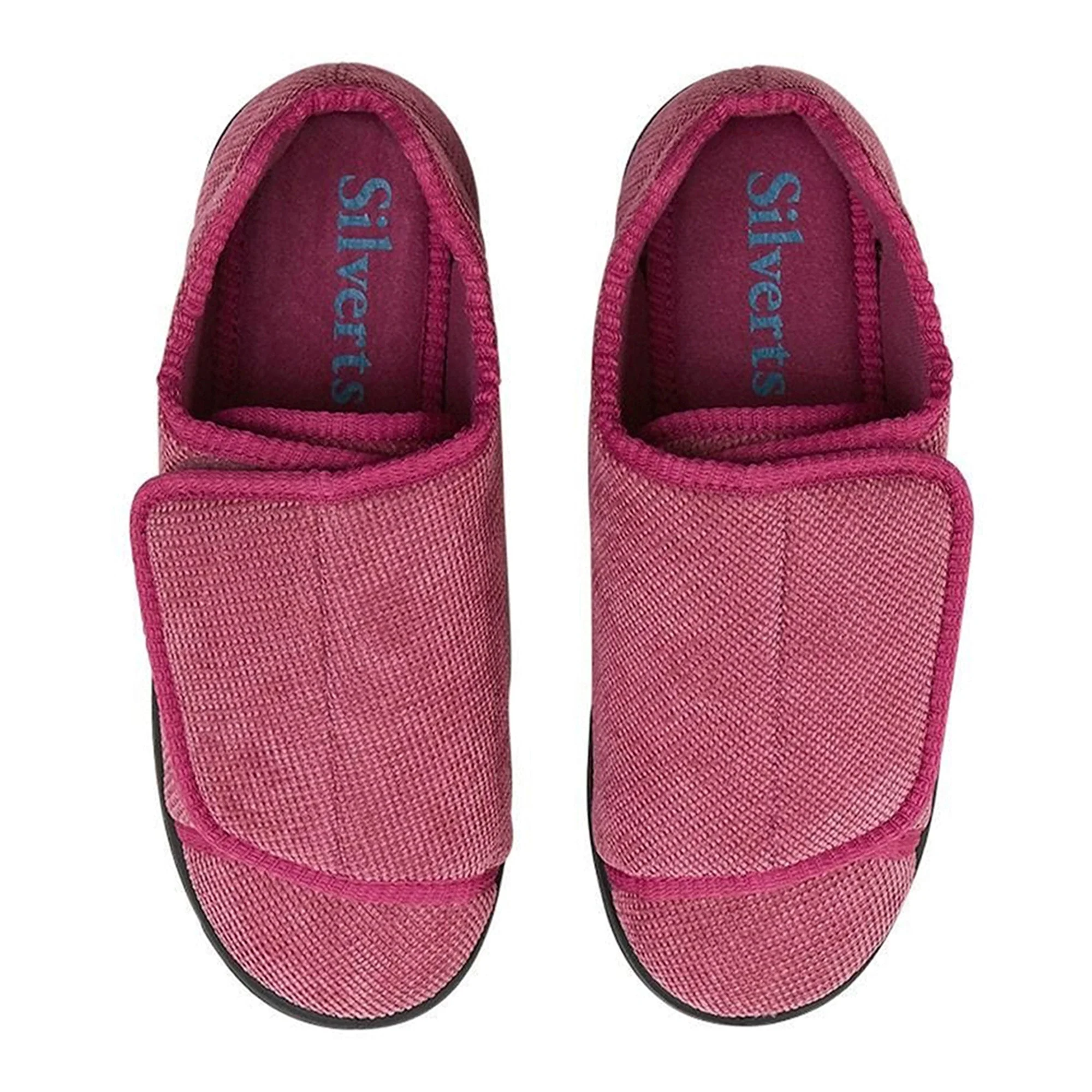 Silverts Adaptive LLC Silverts Women's Double Extra Wide Easy Closure Slippers, Dusty Rose, Size 10 - Image 2