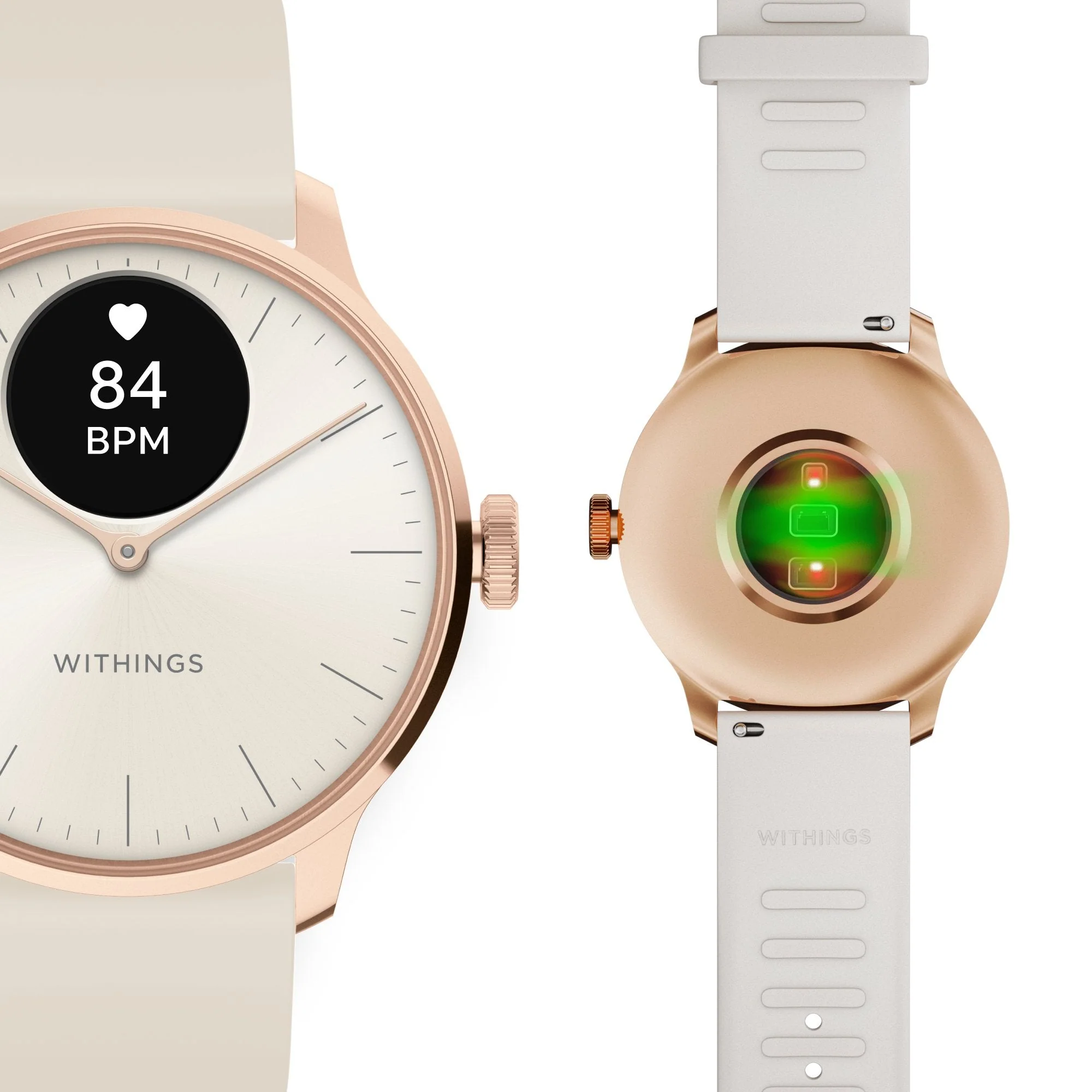 Withings Inc Withings ScanWatch Light Smart Watch, 37mm, Sand - Image 2