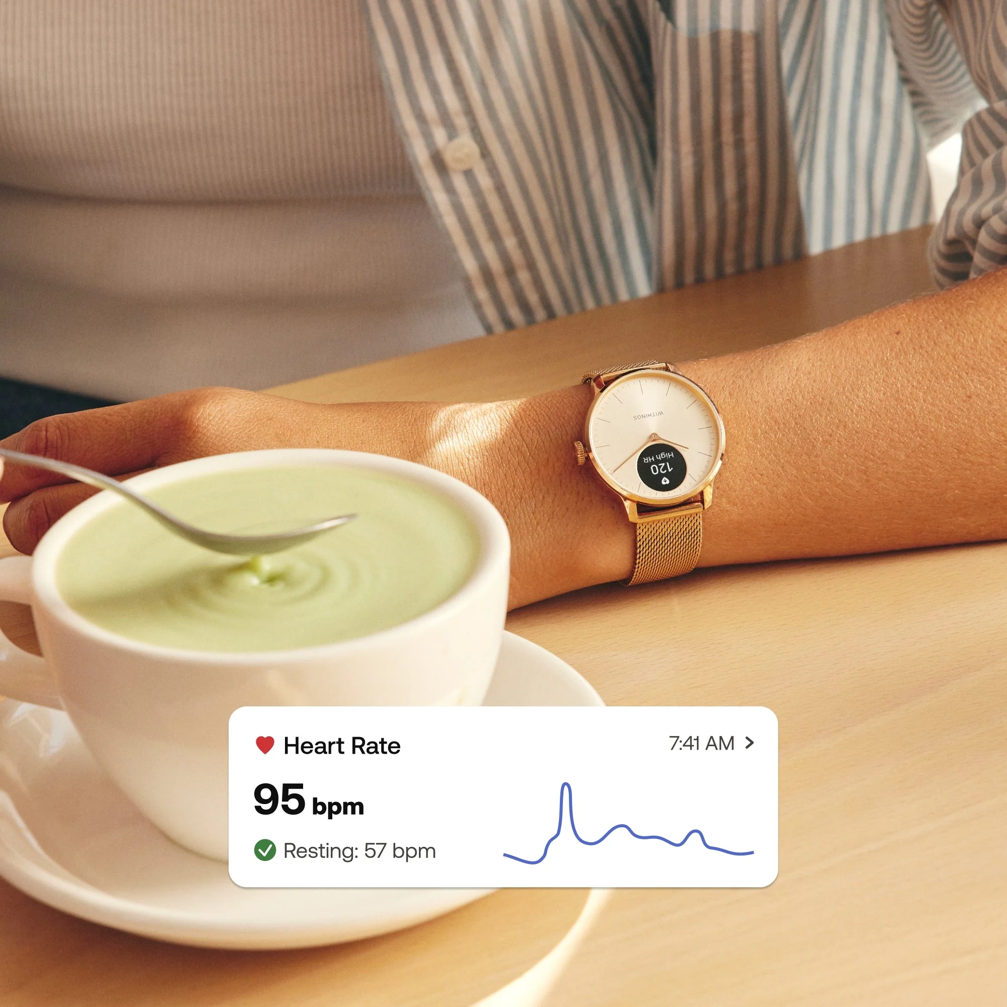Withings Inc Withings ScanWatch Light Smart Watch, 37mm, Sand - Image 5