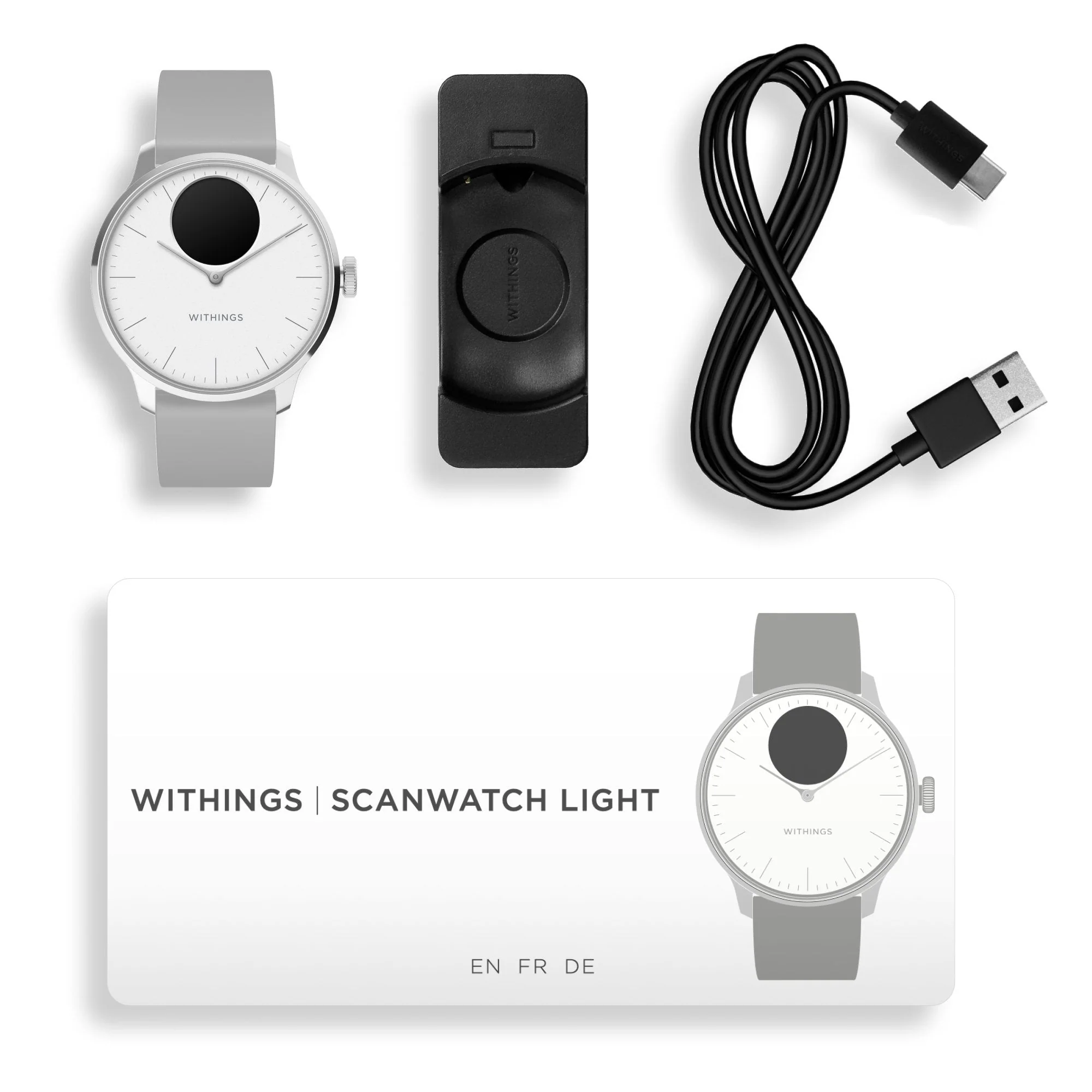 Withings Inc Withings ScanWatch Light Smart Watch, 37mm, White - Image 5