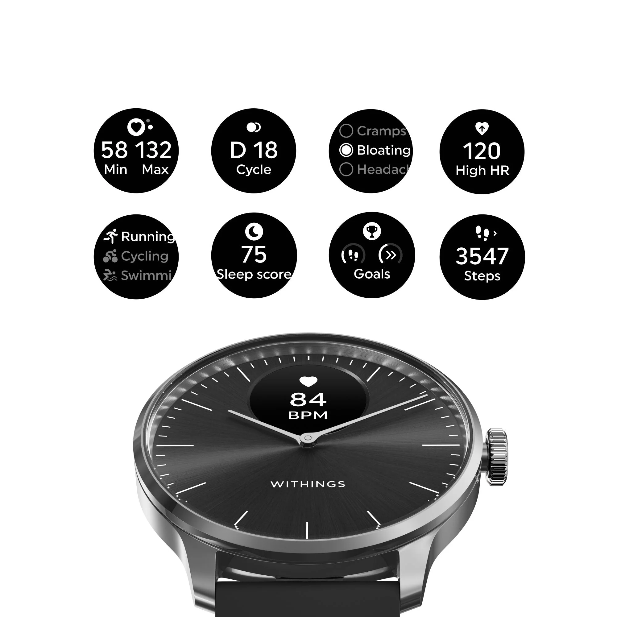 Withings Inc Withings ScanWatch Light Smart Watch, 37mm, Black - Image 6