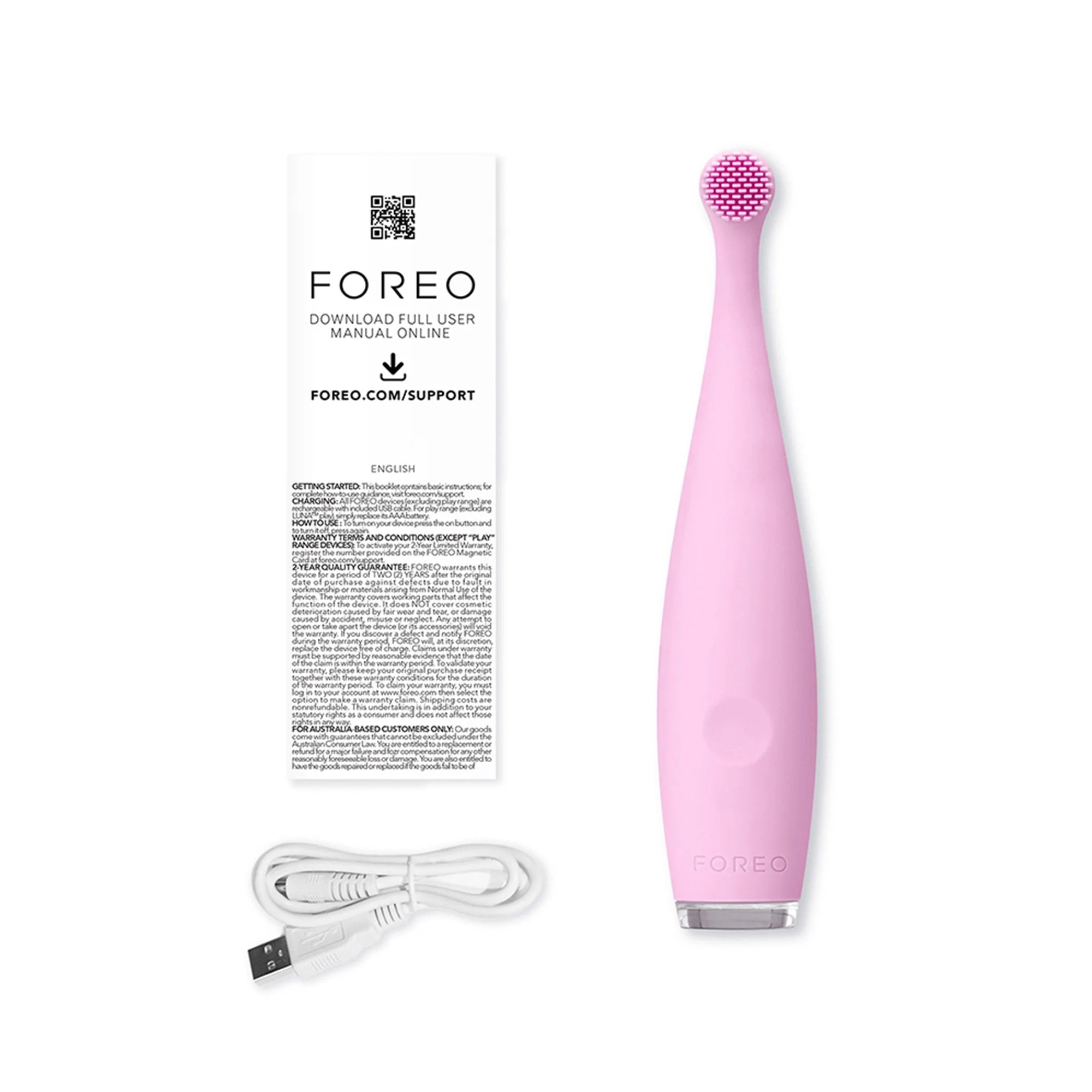 Foreo Inc ISSA baby Soft Silicone Sonic Toothbrush, Pearl Pink Bunny - Image 2
