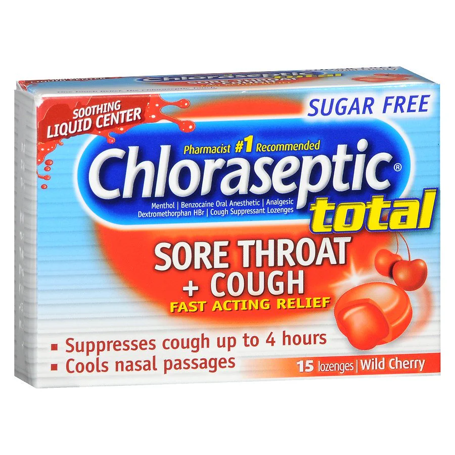 Medtech Laboratories Chloraseptic Total Sore Throat + Cough Lozenges Wild Cherry (15/CT)