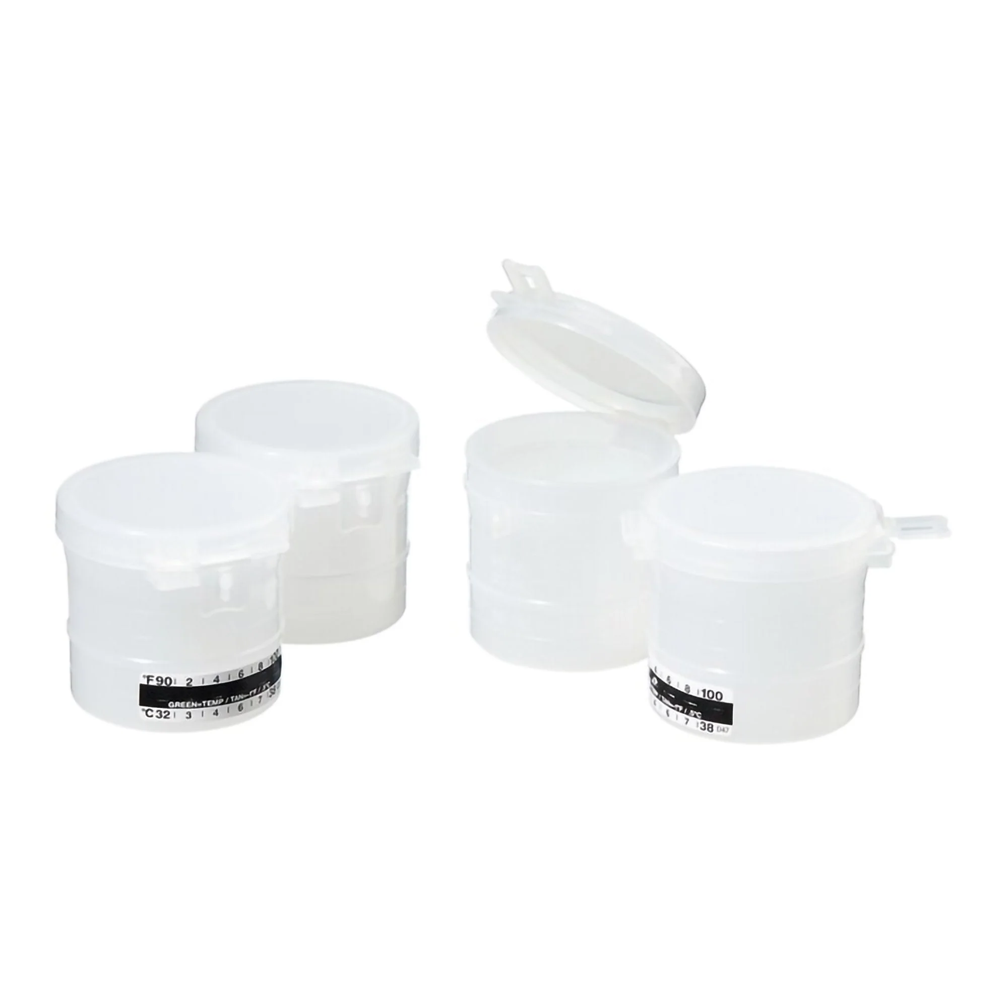 Thermo Scientific Specimen Container with Temperature Strip Thermo Scientific Capitol Vial 48 X 52 mm 90 mL (3 oz.) Flip Top Cap Patient Information NonSterile (400/CS)