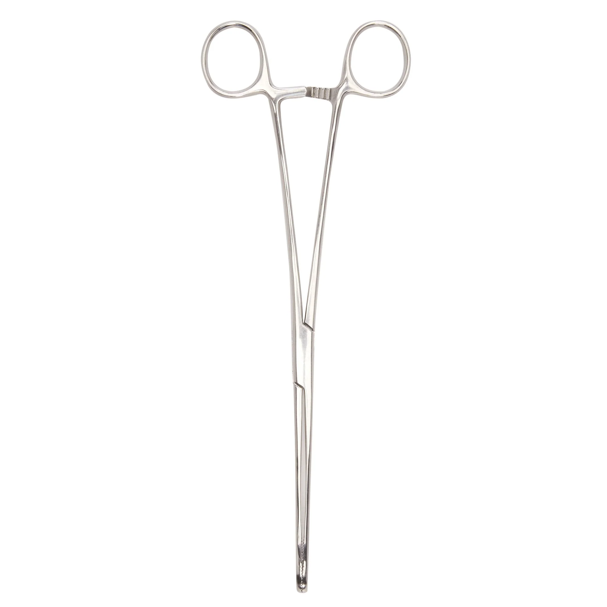 Sponge Forceps McKesson Foerster 9-1/2 Inch Length Floor / Office Grade Pakistani Stainless Steel NonSterile Locking Finger Ring Handle Straight Fenestrated Serrated Oval Tips
