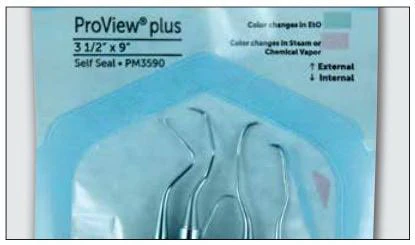 MicroCare LLC Sterilization Pouch ProView Plus Ethylene Oxide (EO) Gas / Steam / Chemical Vapor 10 X 16 Inch White / Blue Self Seal Paper / Film (200/BX) - Image 2