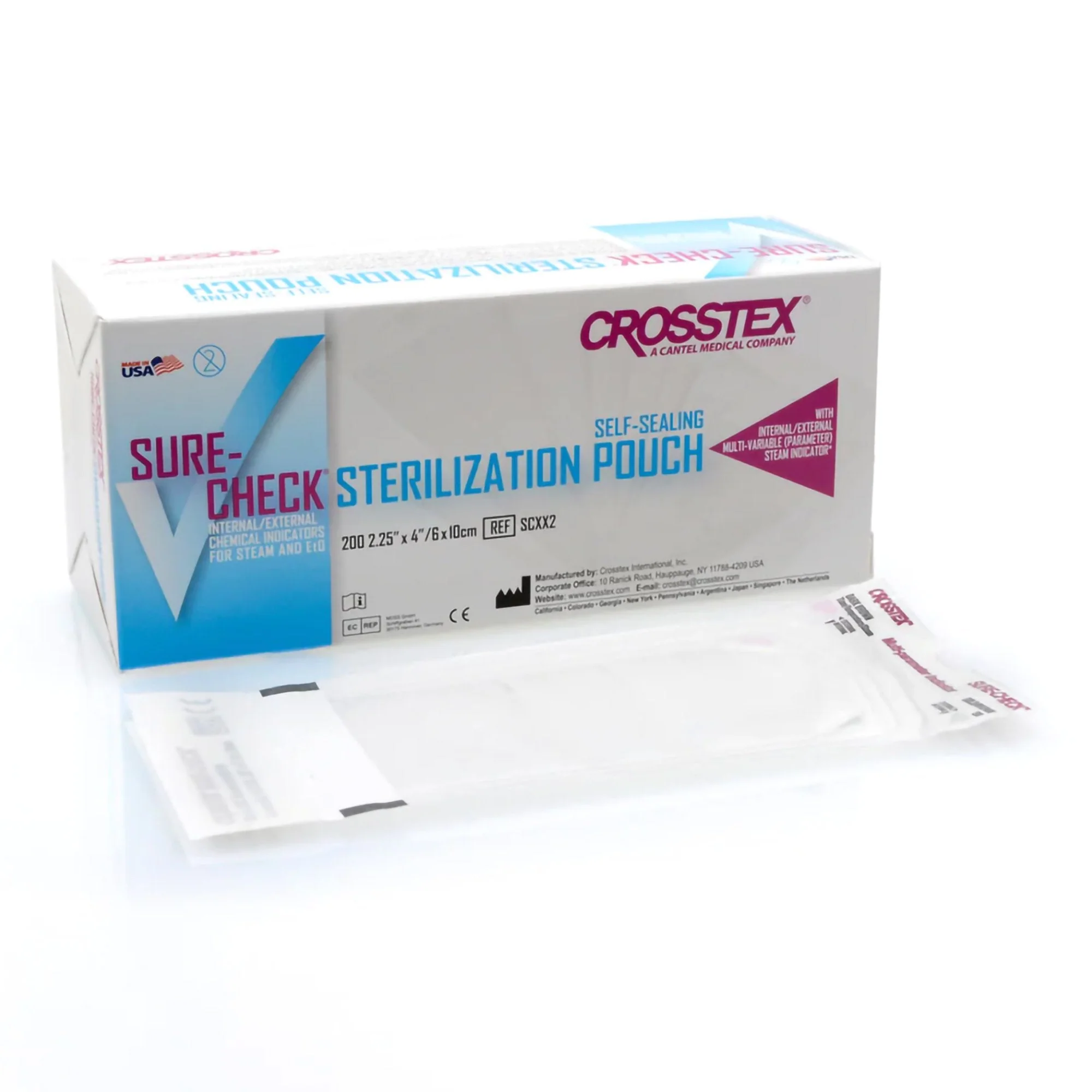 SPS Medical Supply Sure-Check Sterilization Pouch, 2¼ x 4 Inch (4000/CS)