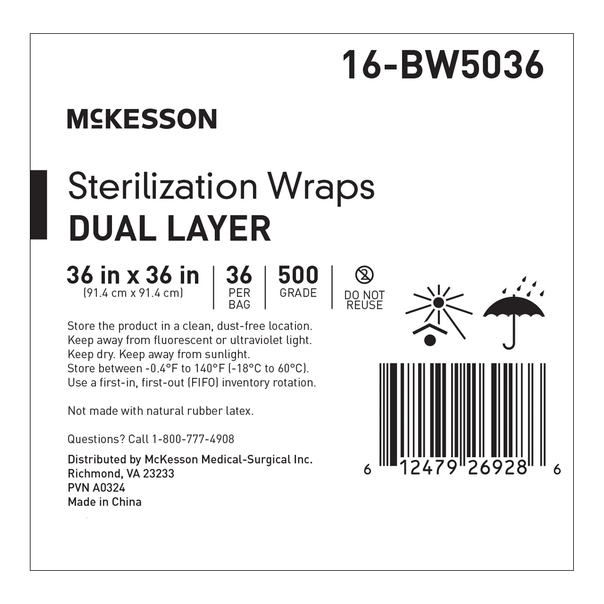 McKesson Brand McKesson Sterilization Wrap, 36 x 36 Inch, Grade 500 (72/CS) - Image 3