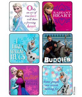Medibadge Sticker Disney 75 per Pack Frozen Snowflakes n Slogans 2-1/2 X 2-1/2 Inch (90/PK)