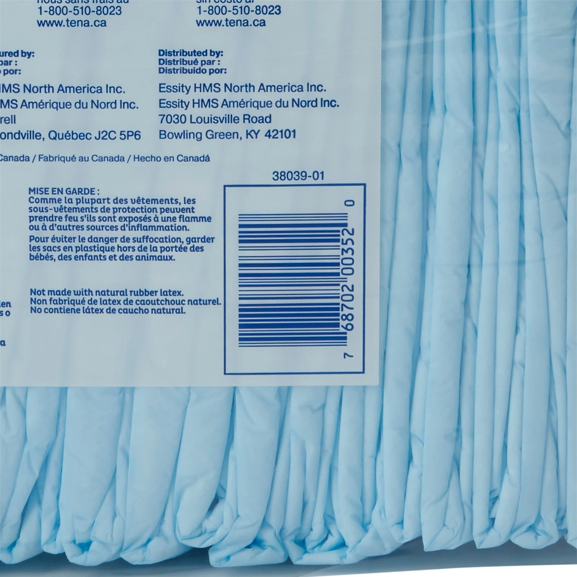 Essity HMS North America Inc Tena Regular Underpads, Light Absorbency, Blue, Disposable, 23 x 36 Inch (150/CS) - Image 3