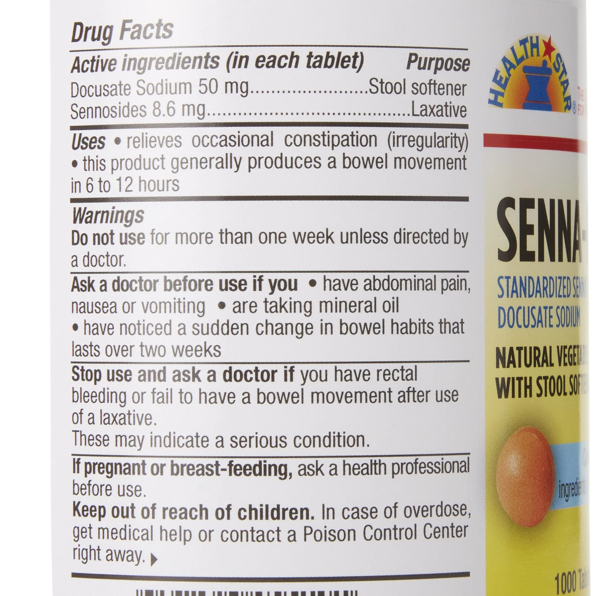 Geri-Care Geri-Care Senna Plus Docusate Sodium / Sennosides Stool Softener (12/CS) - Image 3