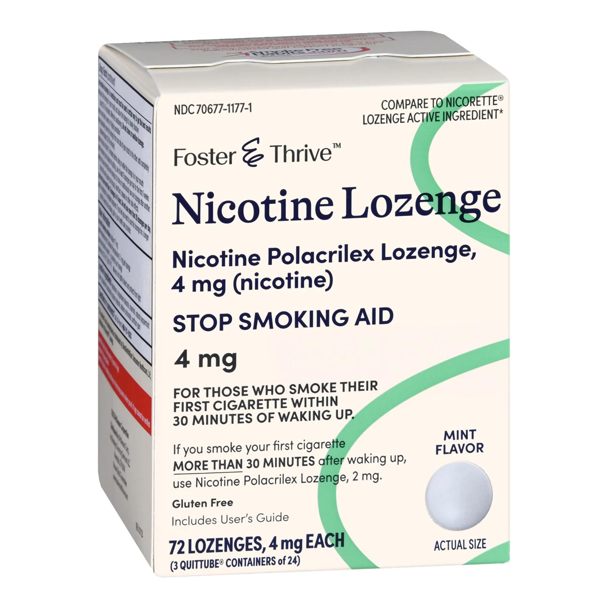 McKesson Brand Foster & Thrive Nicotine Polacrilex 4 mg (Nicotine) Lozenges Mint - Image 5