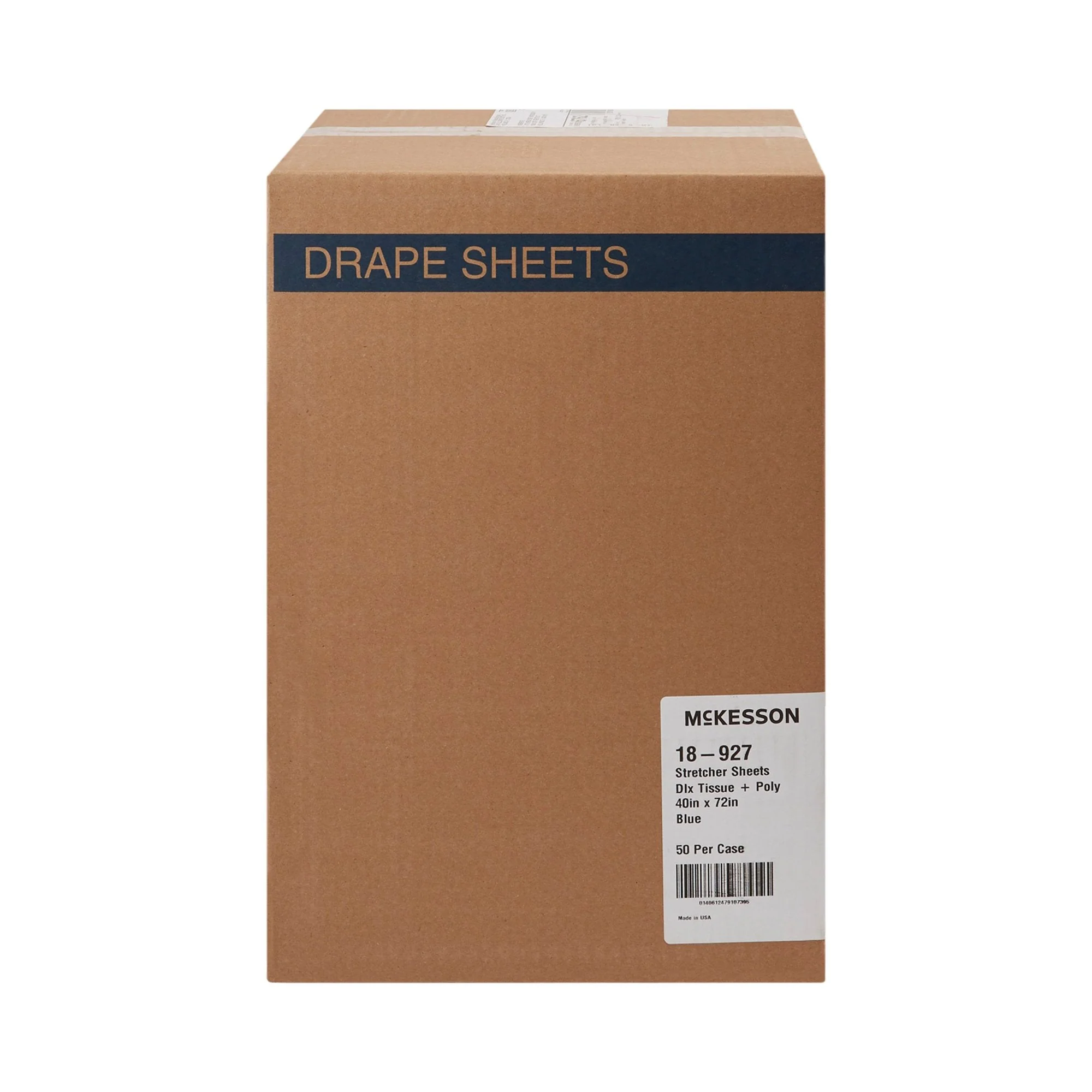 McKesson Brand McKesson Blue Flat Stretcher Sheet, 40 x 72 Inch (50/CS) - Image 2