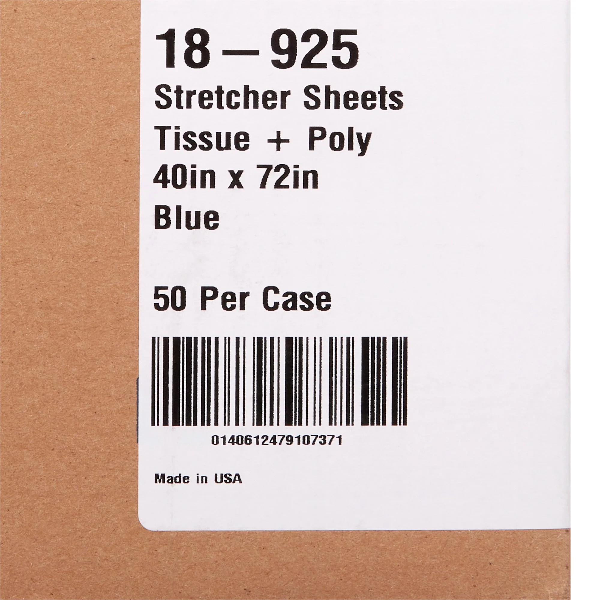 McKesson Brand McKesson Blue Flat Stretcher Sheet, 40 x 72 Inch (50/CS) - Image 4