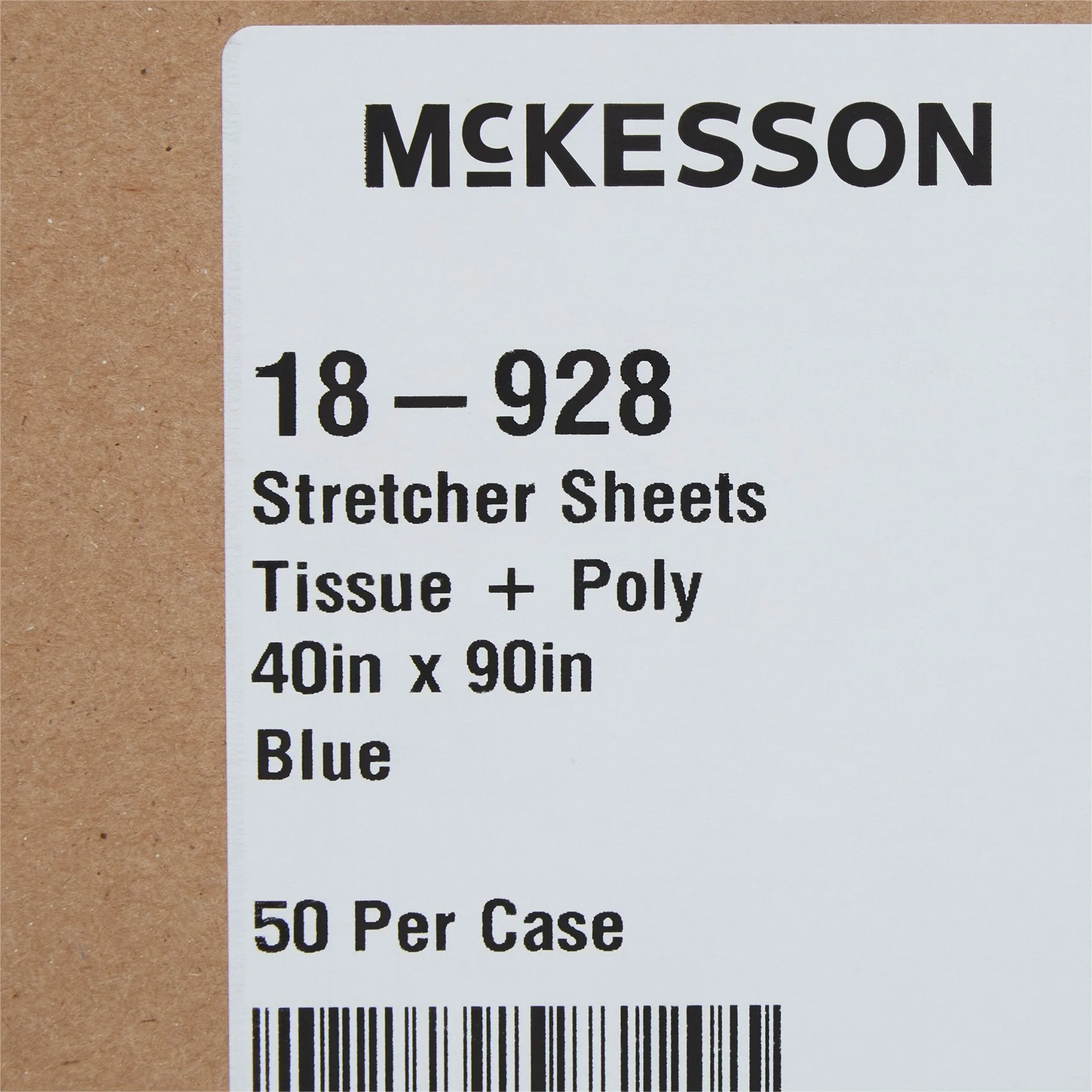McKesson Brand McKesson Blue Flat Stretcher Sheet, 40 x 90 Inch (50/CS) - Image 4