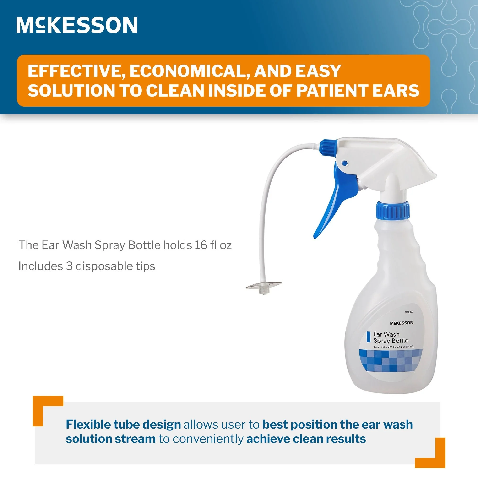 McKesson Brand McKesson Ear Wash System with Flexible Tubes and Three Tips (10/CS) - Image 3