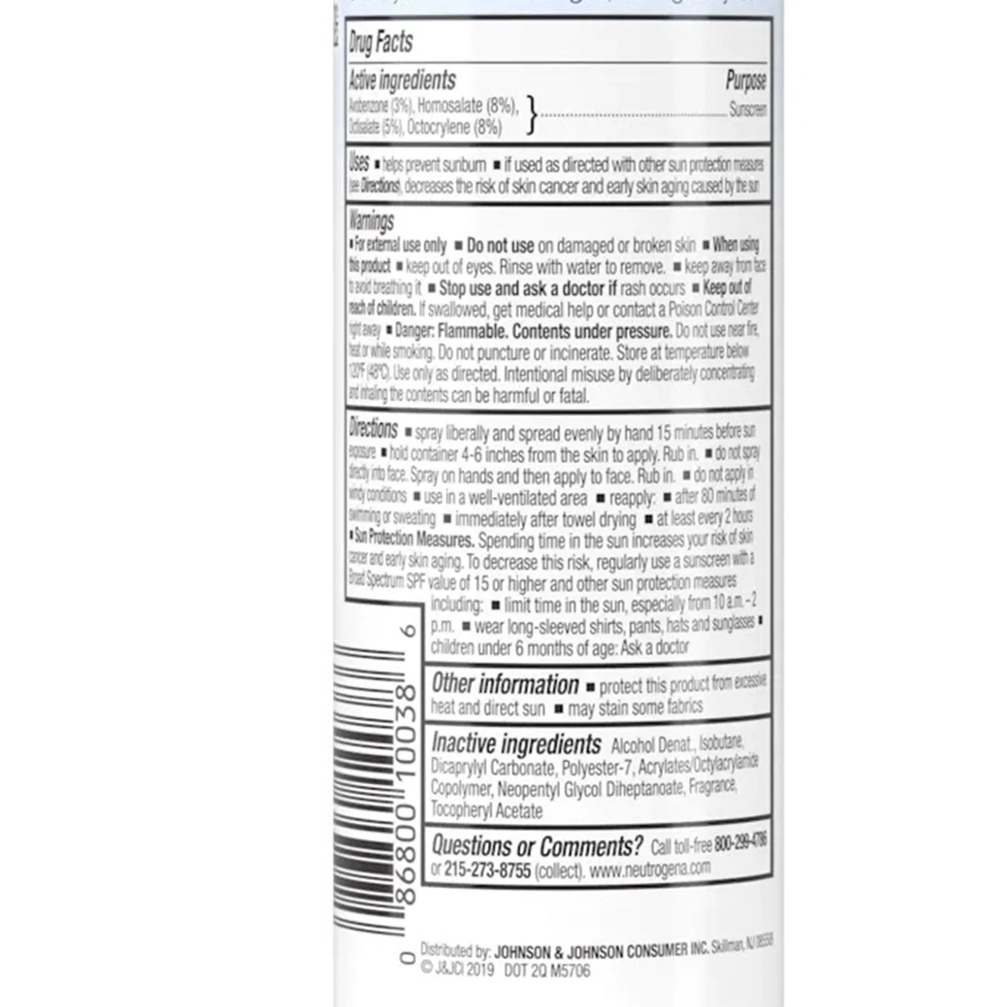 J & J Sales Neutrogena Ultra Sheer Sunscreen Spray, SPF 30 - Image 3