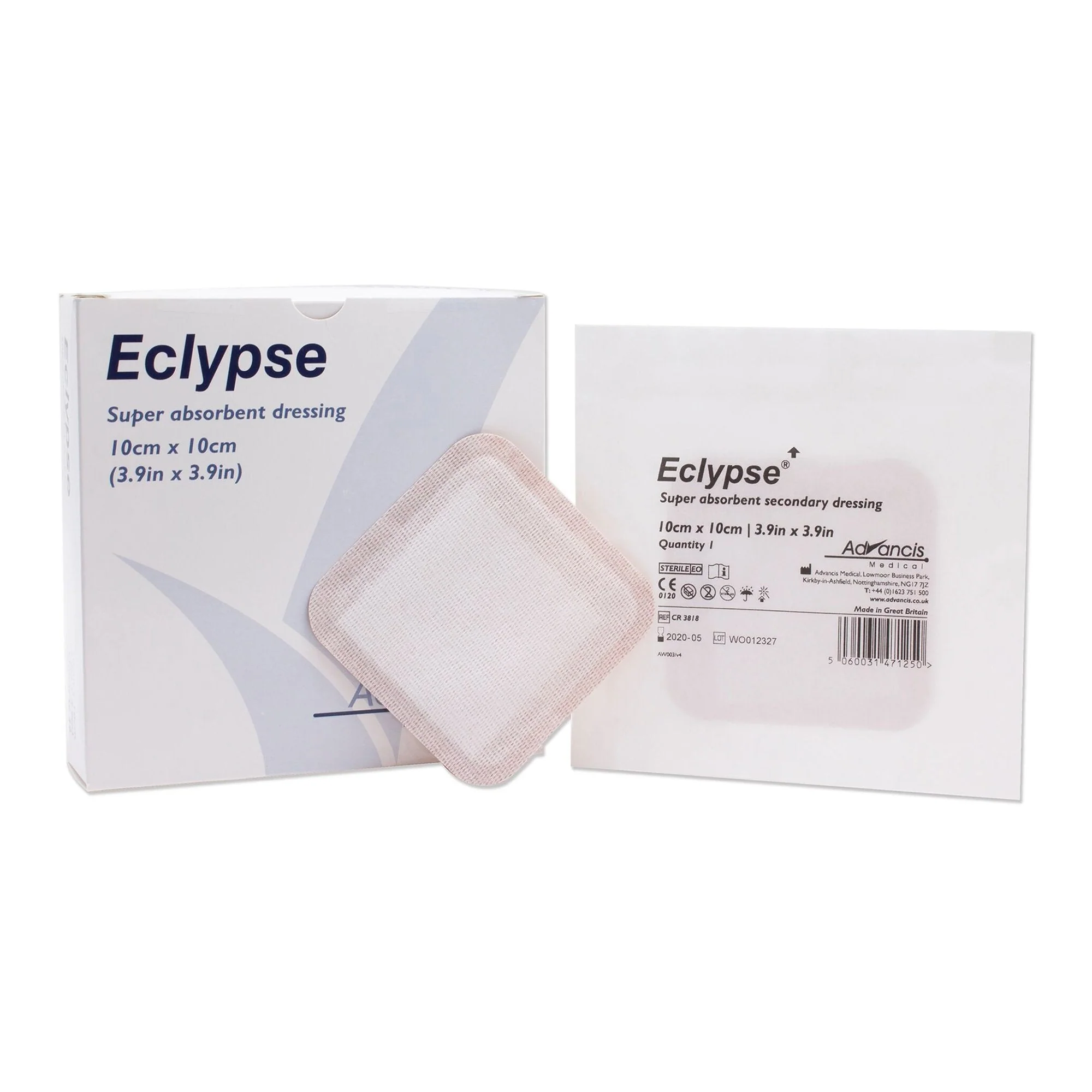 Mediusa Eclypse Super Absorbent Wound Dressing, 4 x 4 Inch (20/BX)