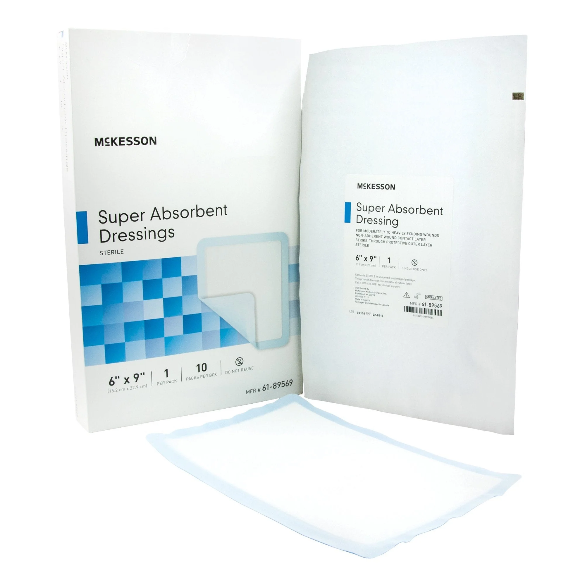 McKesson Brand McKesson Super Absorbent Dressing, 6 x 9 Inch (50/CS)