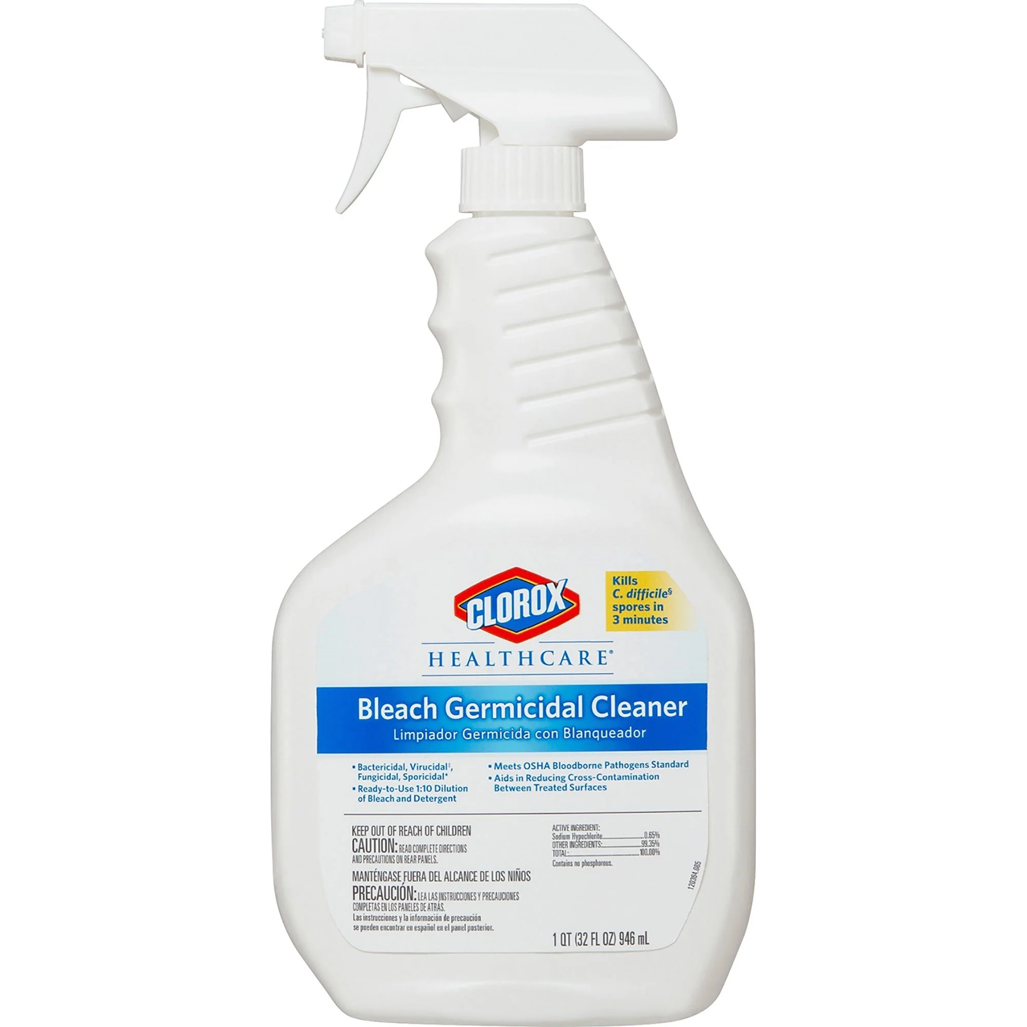 RJ Schinner Co Surface Disinfectant Cleaner Clorox Healthcare Bleach Germicidal Trigger Spray Liquid 32 oz. Bottle Fruity Floral Bleach Scent NonSterile (6/CS)