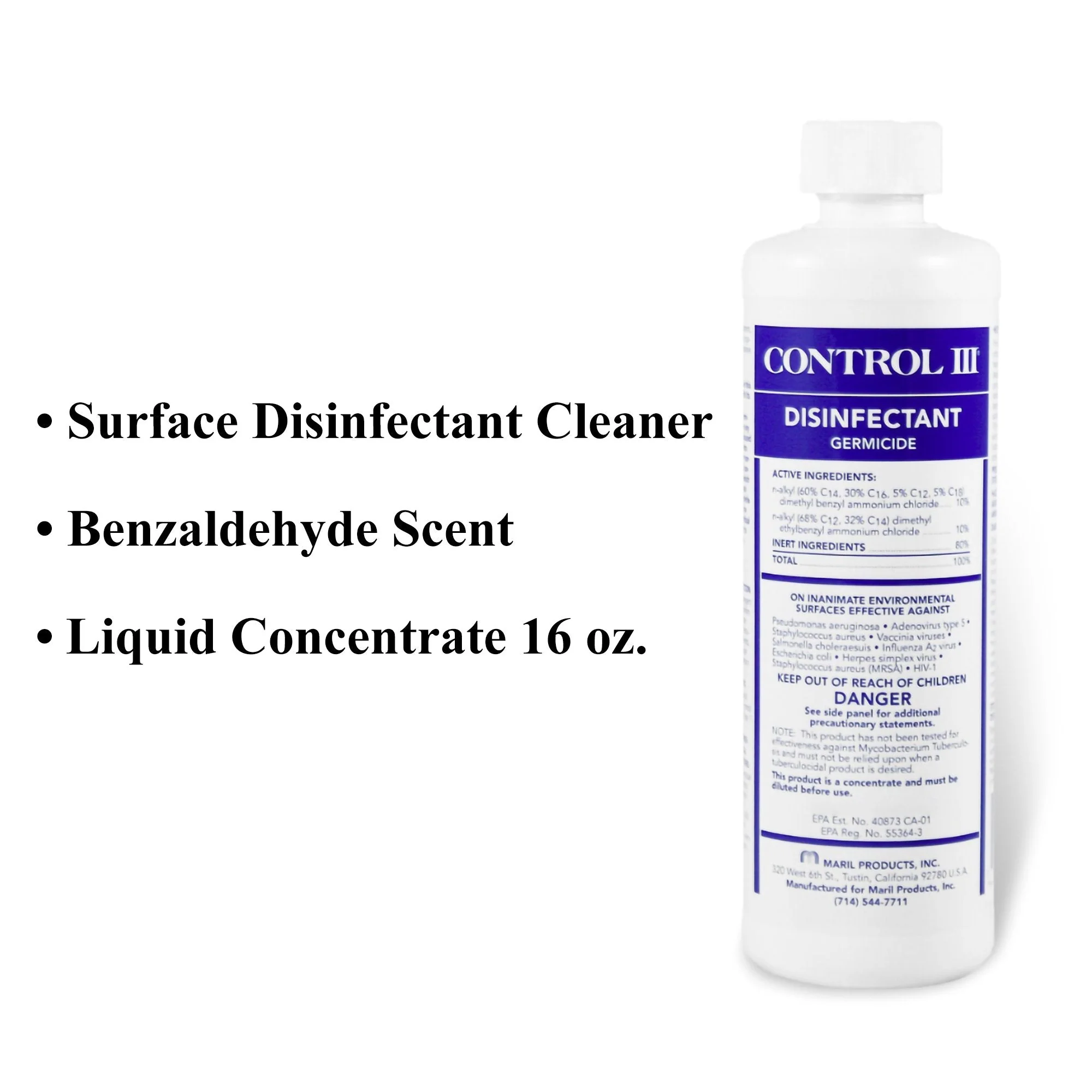 Maril Products Control III Surface Disinfectant Germicide Cleaner, 16 oz. (12/CS) - Image 2