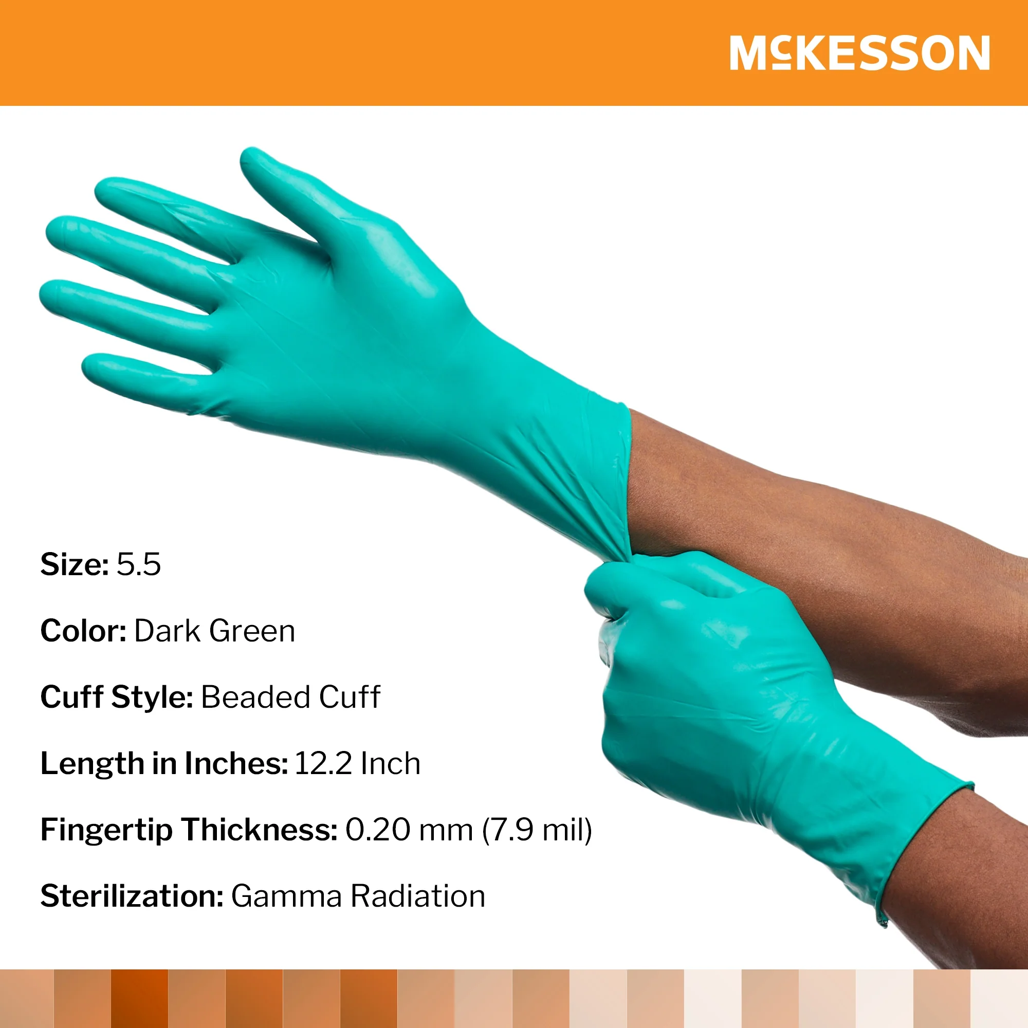 McKesson Brand McKesson Perry Performance Plus Polychloroprene Surgical Glove, Size 5.5, Green (200/CS) - Image 2